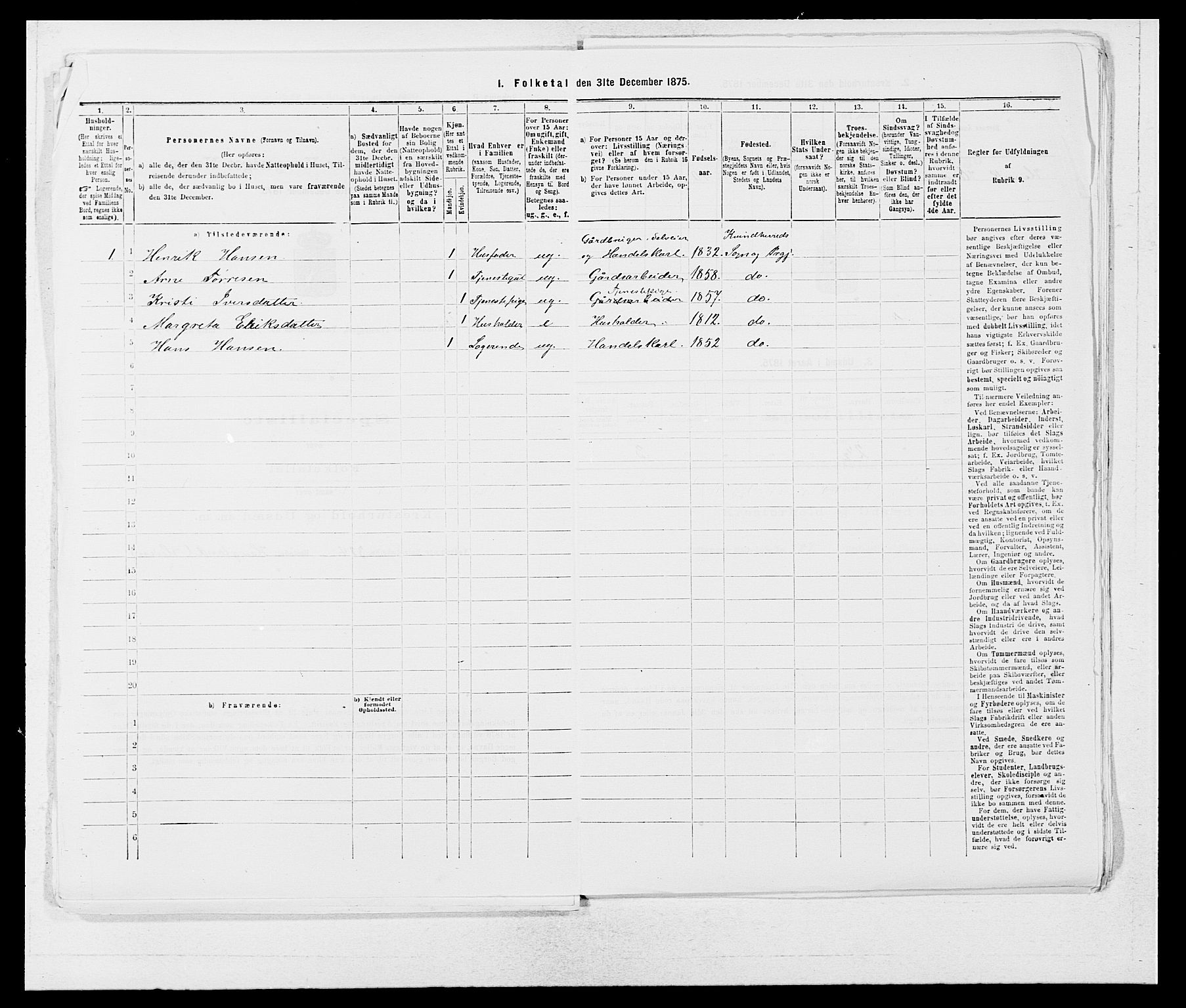 SAB, 1875 census for 1224P Kvinnherad, 1875, p. 1184