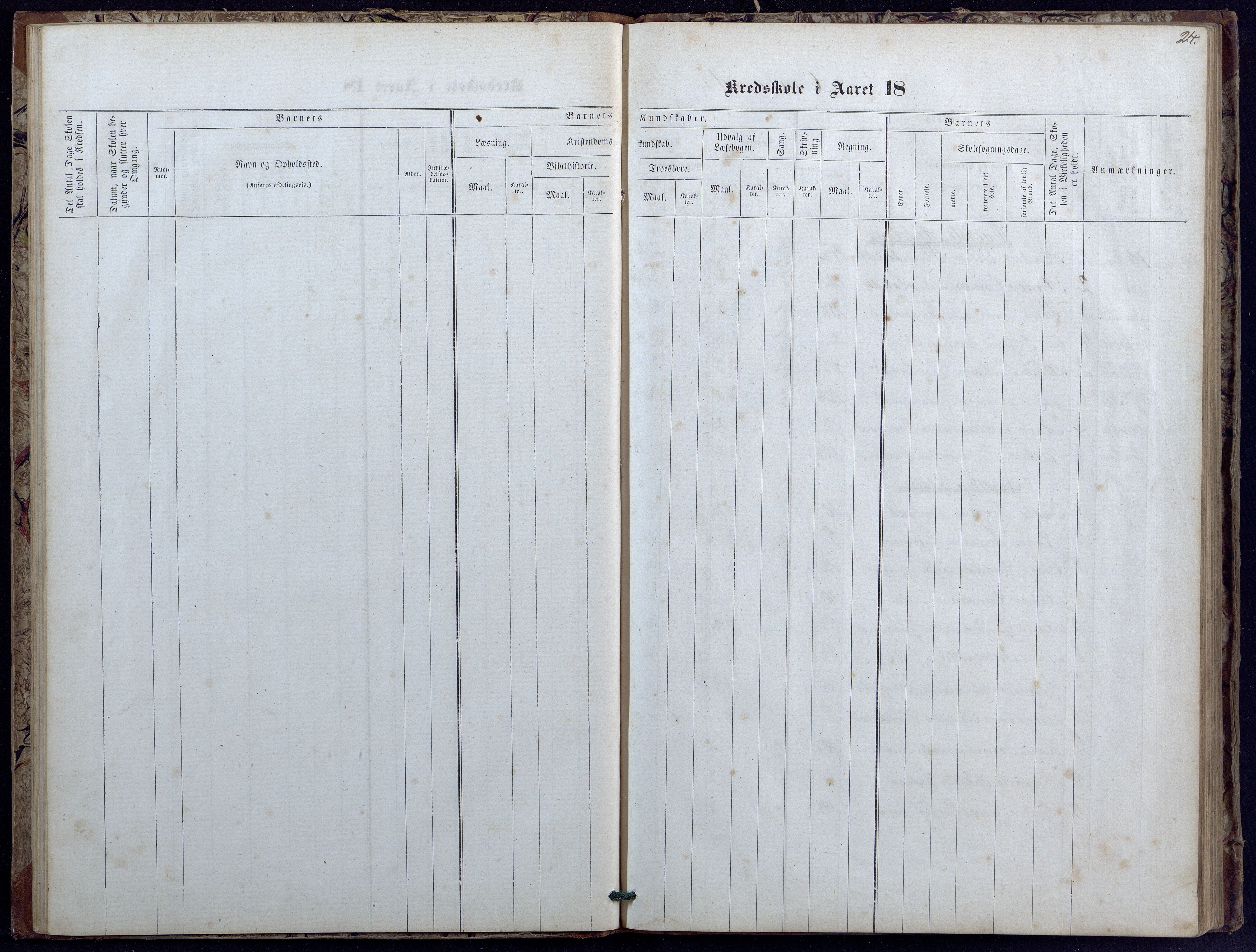 Evje kommune, Landsverk/Omland/Rosseland skolekretser, AAKS/KA0937-550d/F1/L0001: Skoleprotokoll for Landsverk, Omland, Rosseland skolekretser, 1863-1888, p. 24