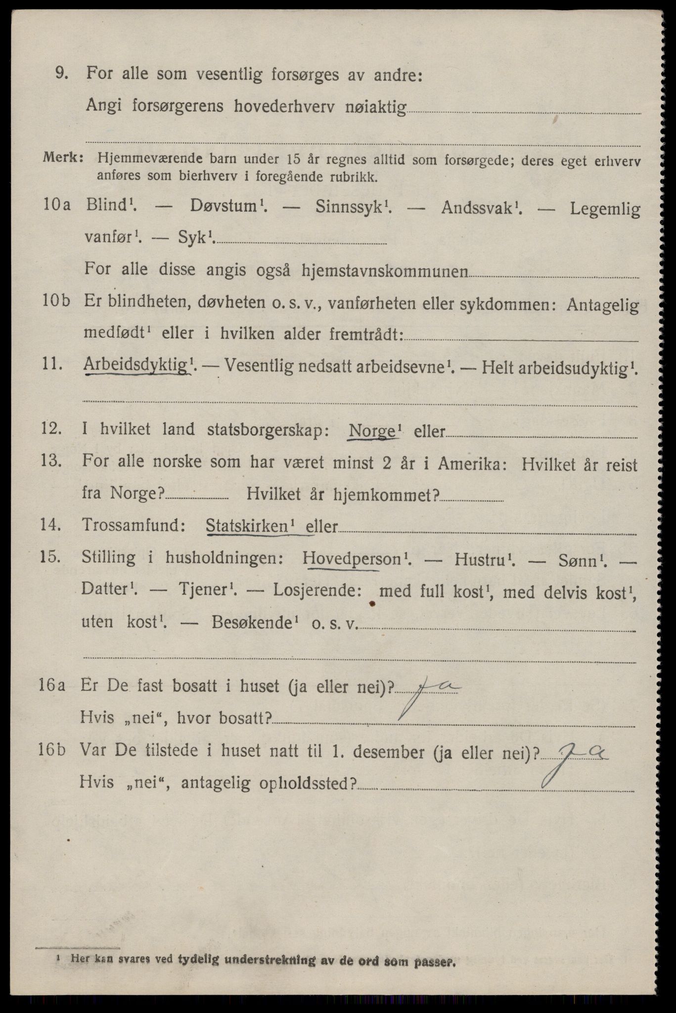 SAST, 1920 census for Sand, 1920, p. 1882