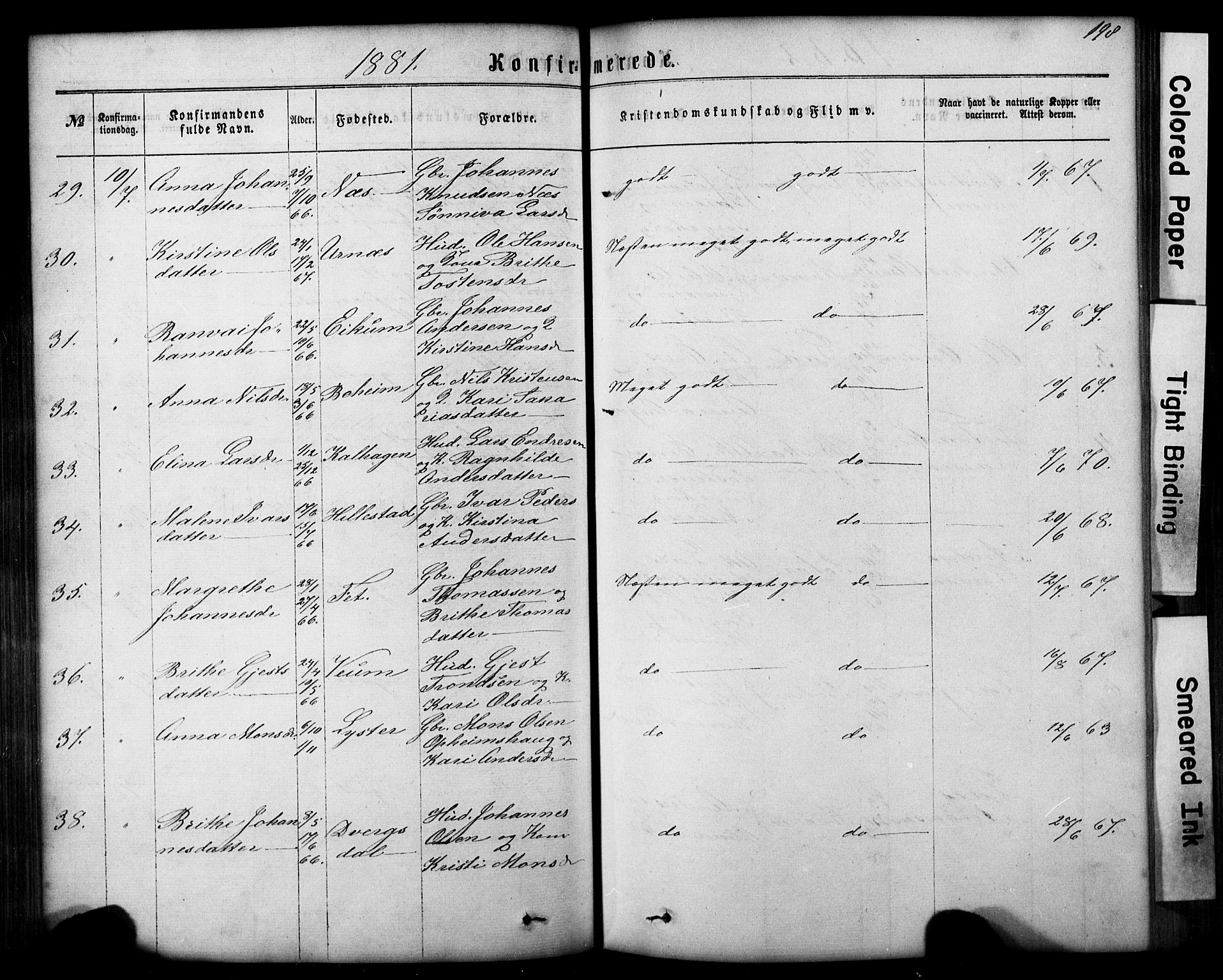 Hafslo sokneprestembete, AV/SAB-A-80301/H/Hab/Haba/L0001: Parish register (copy) no. A 1, 1866-1908, p. 198