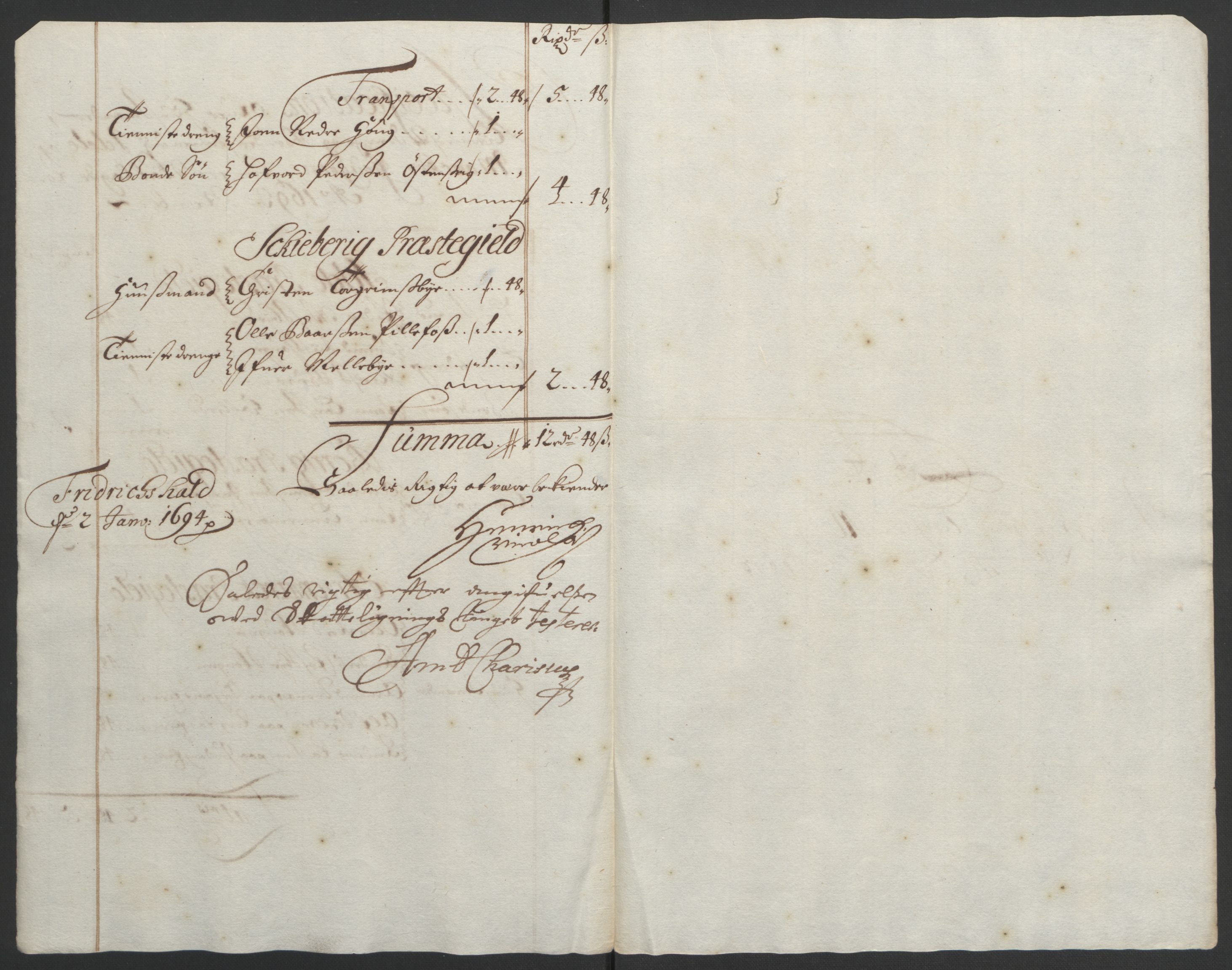 Rentekammeret inntil 1814, Reviderte regnskaper, Fogderegnskap, AV/RA-EA-4092/R01/L0011: Fogderegnskap Idd og Marker, 1692-1693, p. 286