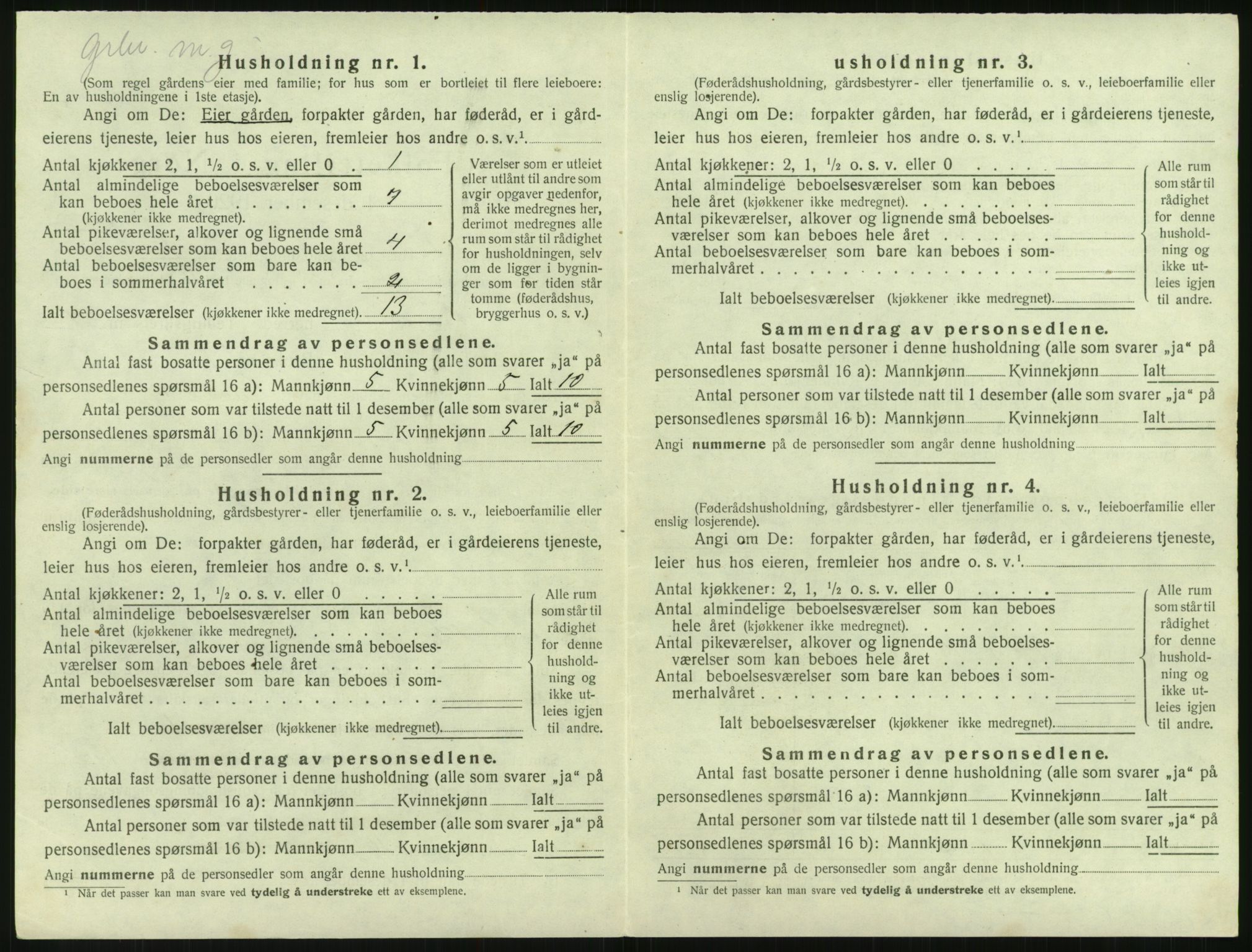 SAK, 1920 census for Åmli, 1920, p. 426