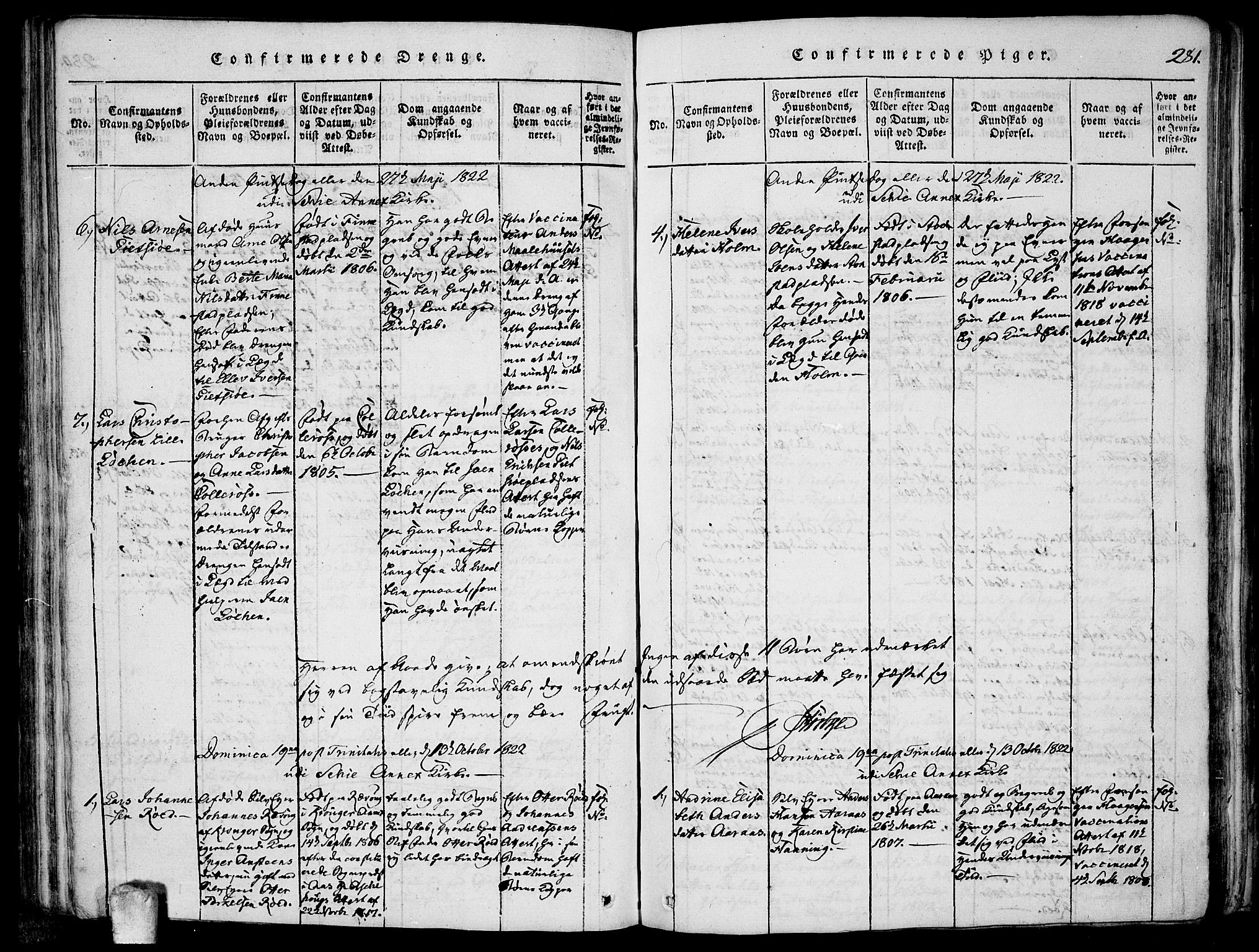 Kråkstad prestekontor Kirkebøker, AV/SAO-A-10125a/F/Fa/L0003: Parish register (official) no. I 3, 1813-1824, p. 281