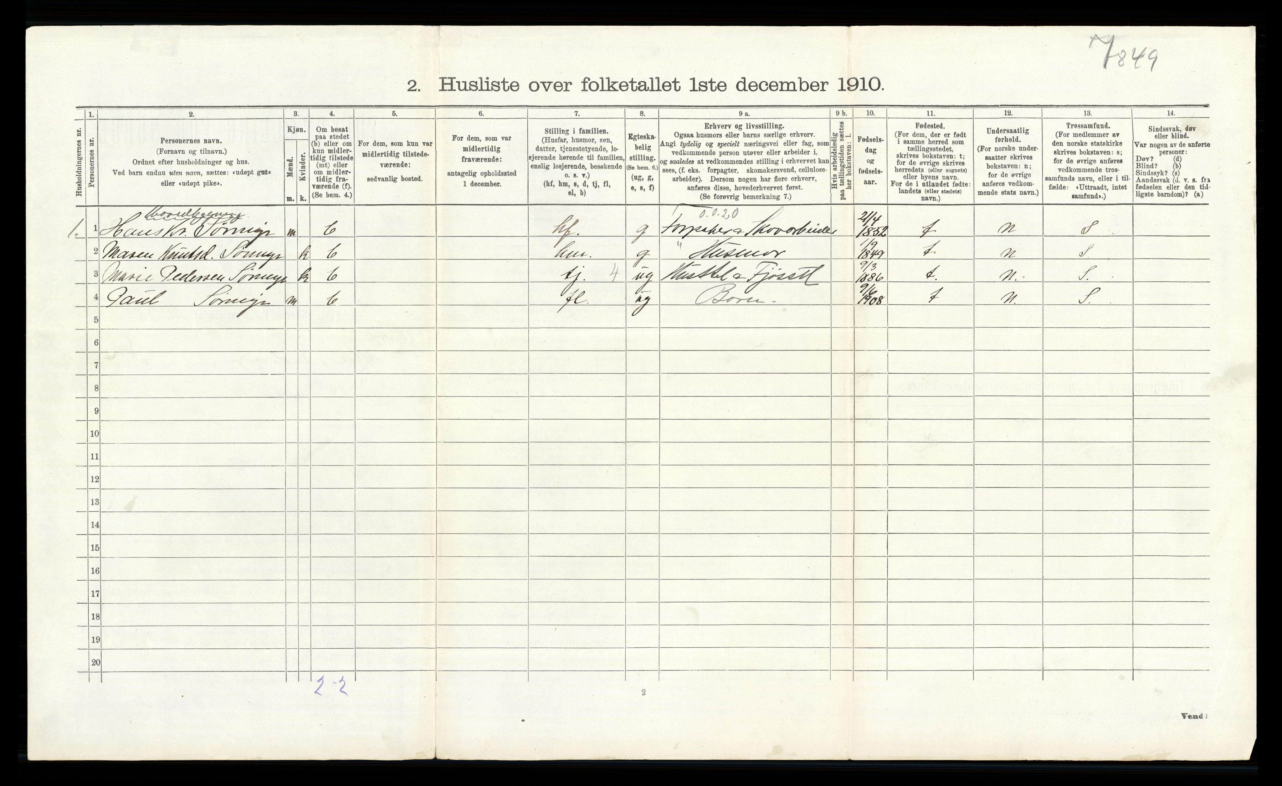 RA, 1910 census for Øvre Sandsvær, 1910, p. 382