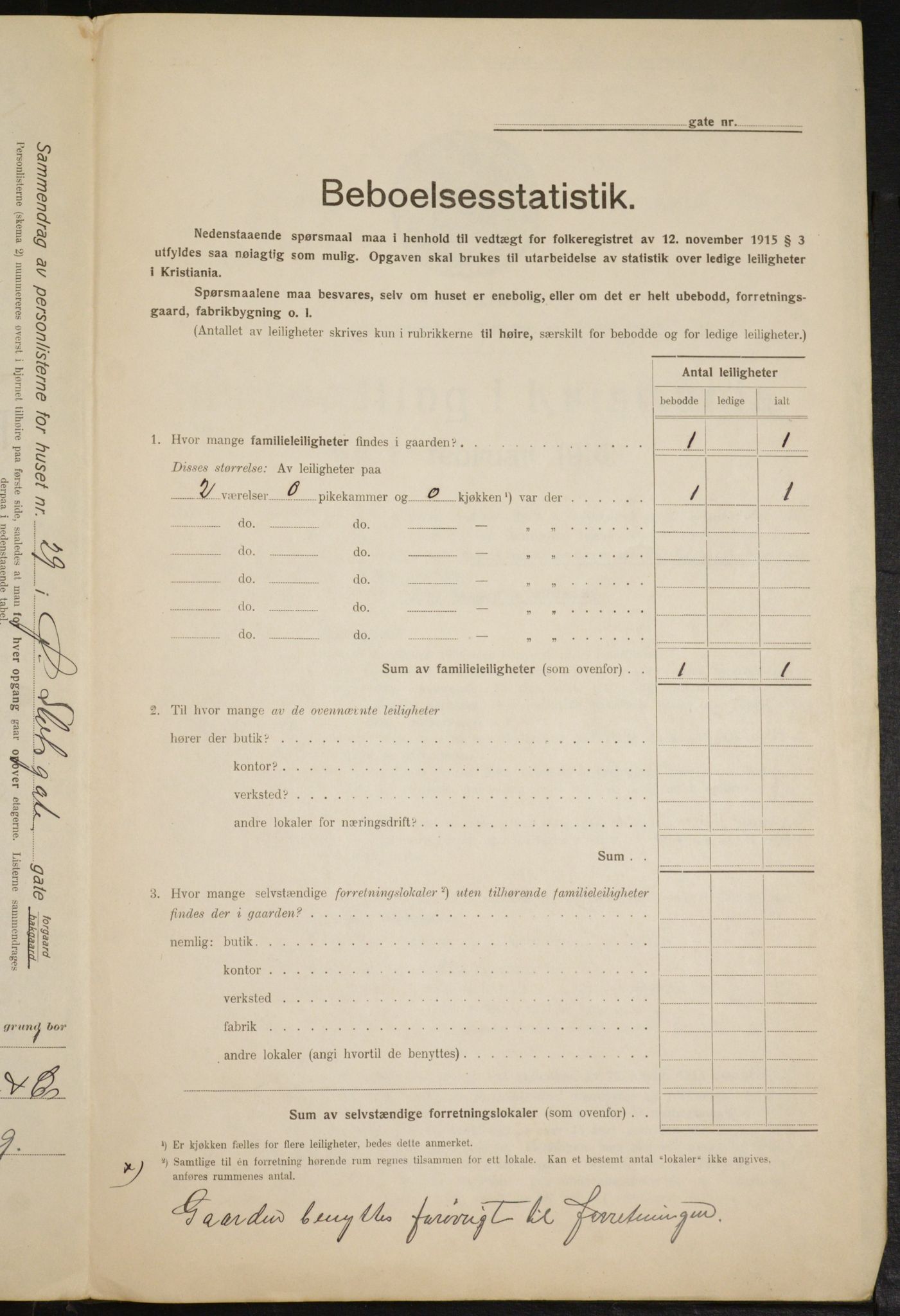 OBA, Municipal Census 1916 for Kristiania, 1916, p. 133725