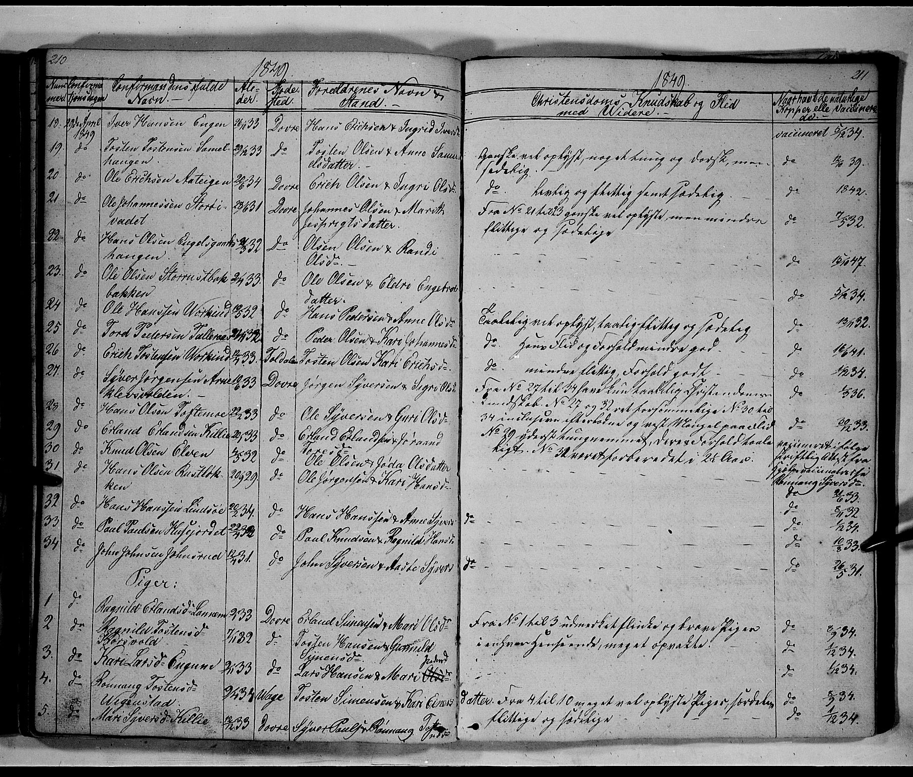 Lesja prestekontor, SAH/PREST-068/H/Ha/Hab/L0003: Parish register (copy) no. 3, 1842-1862, p. 210-211