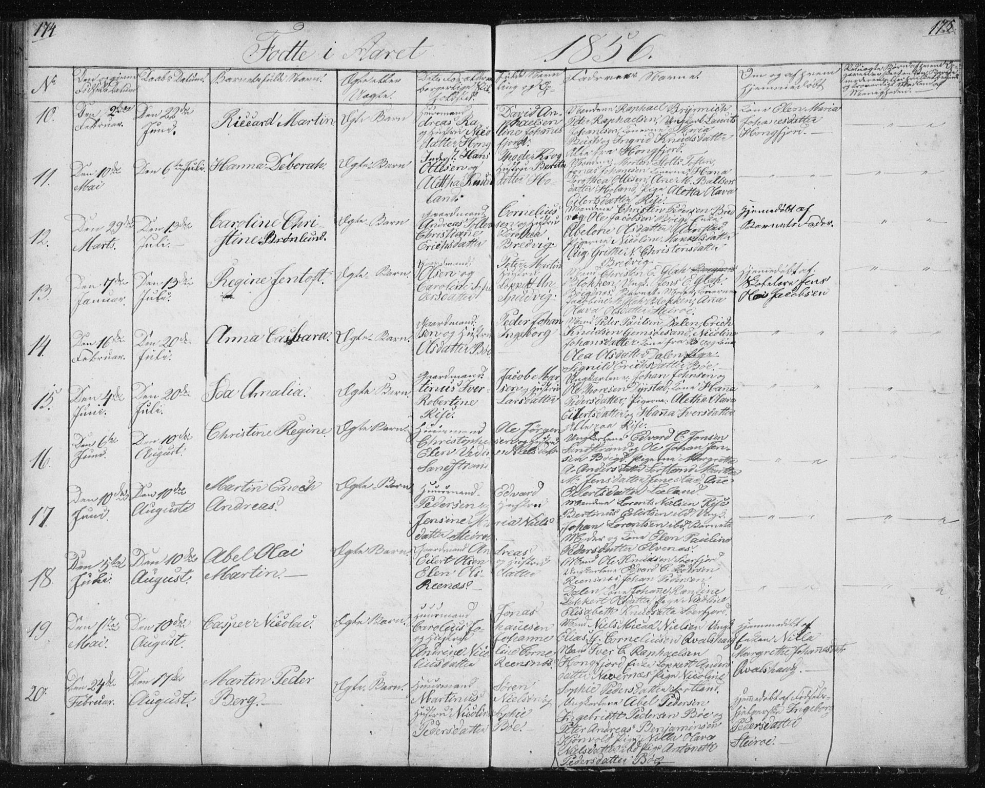 Ministerialprotokoller, klokkerbøker og fødselsregistre - Nordland, AV/SAT-A-1459/895/L1379: Parish register (copy) no. 895C01, 1842-1858, p. 174-175