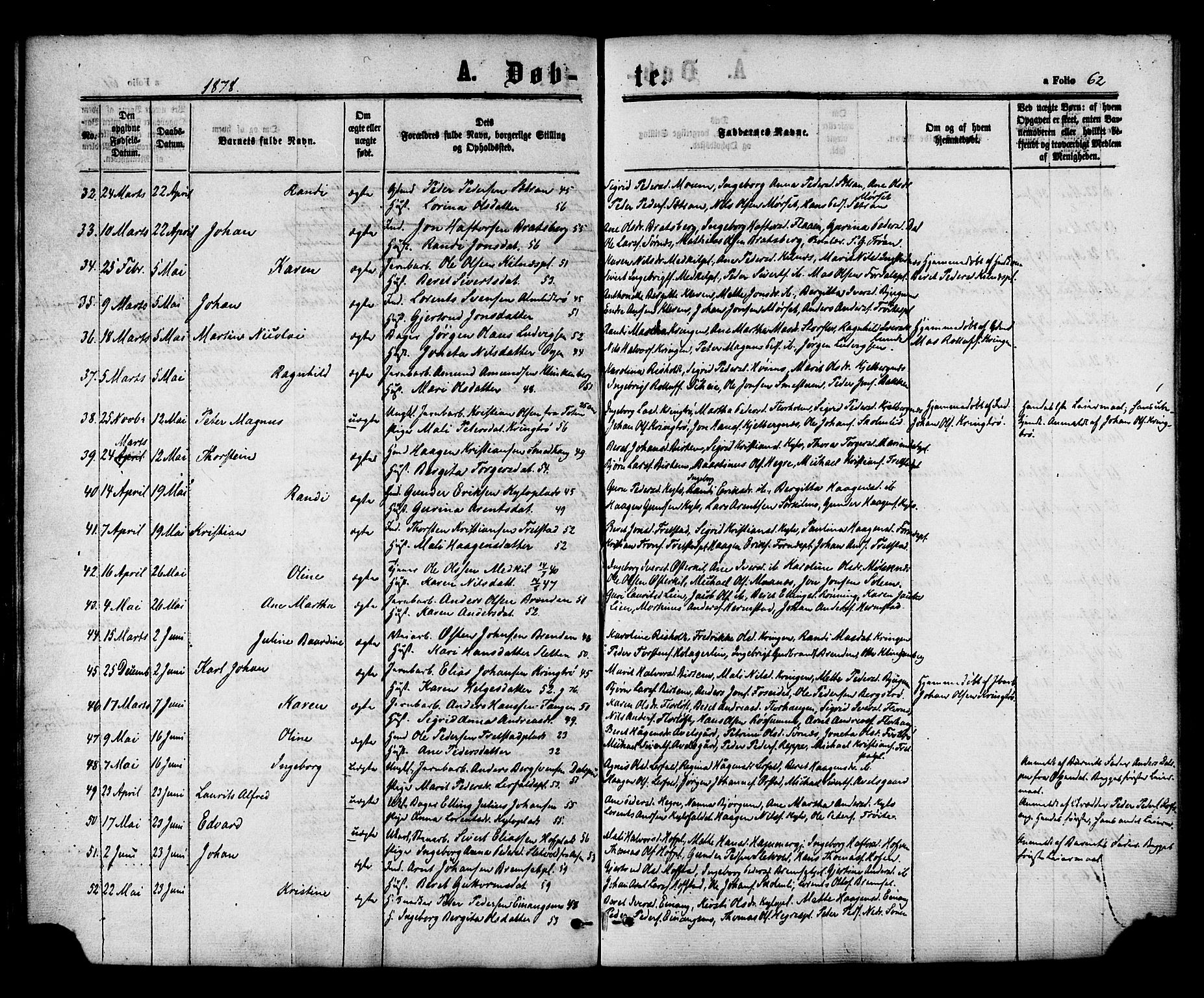 Ministerialprotokoller, klokkerbøker og fødselsregistre - Nord-Trøndelag, AV/SAT-A-1458/703/L0029: Parish register (official) no. 703A02, 1863-1879, p. 62