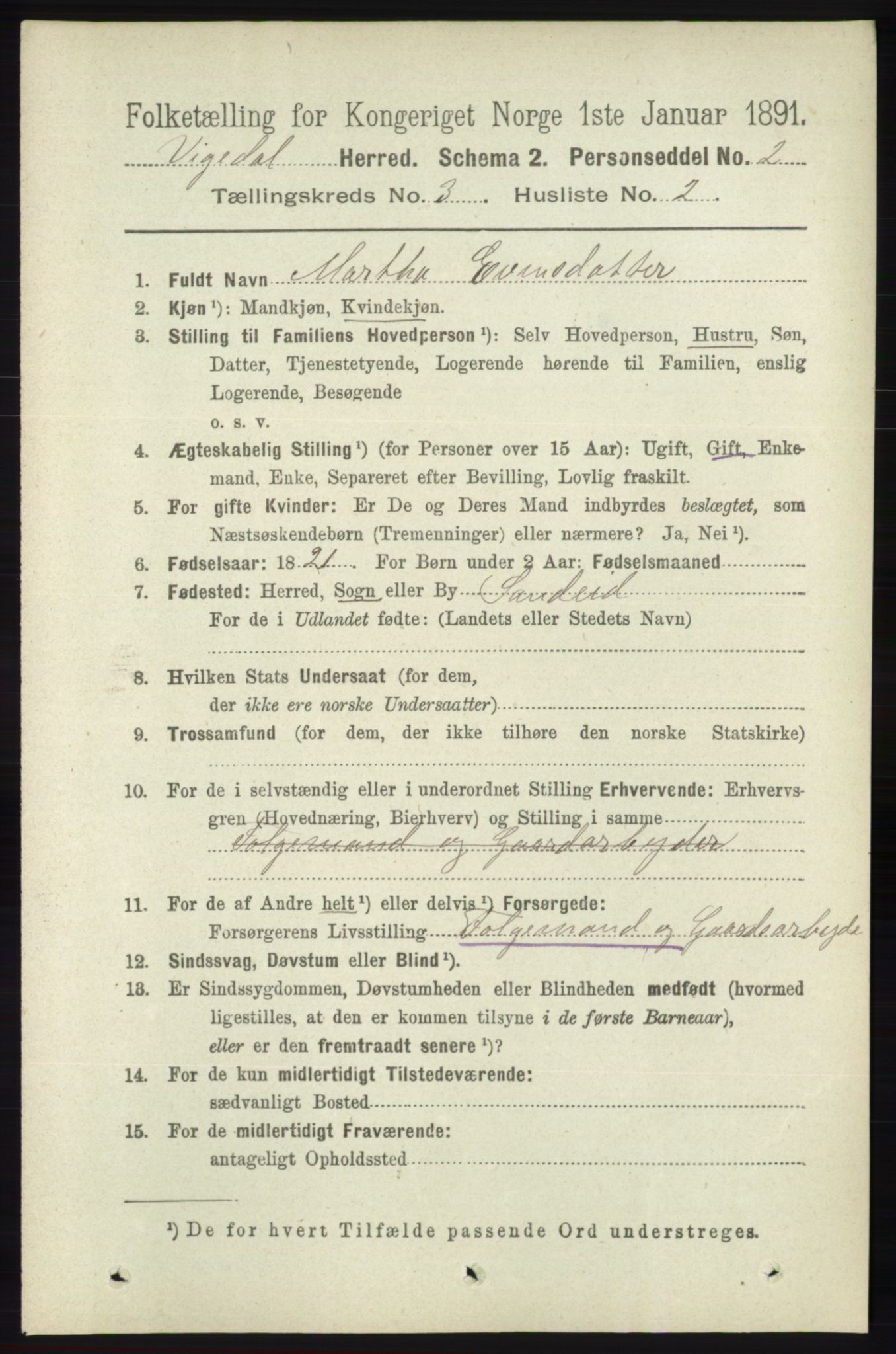 RA, 1891 census for 1157 Vikedal, 1891, p. 729