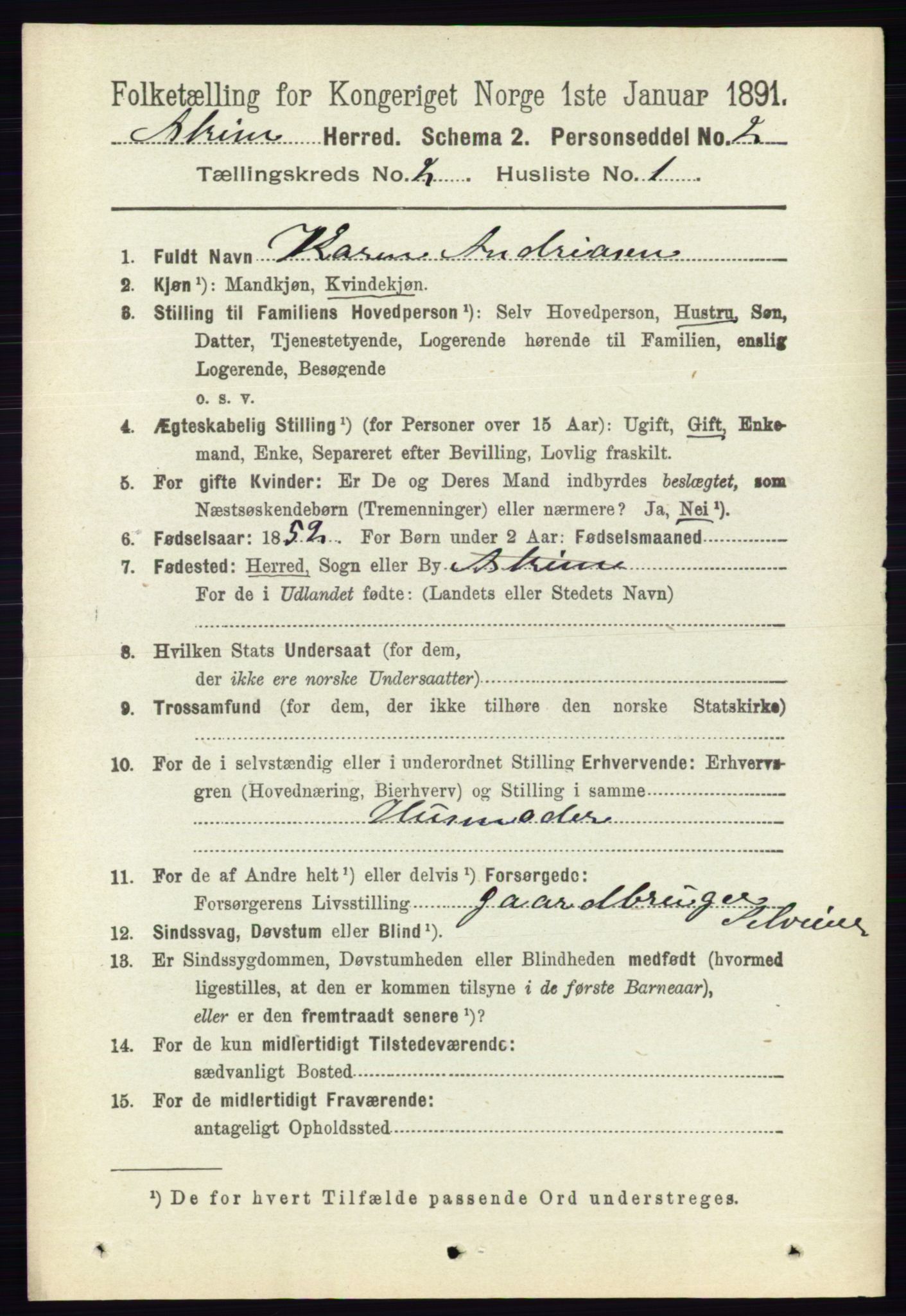 RA, 1891 census for 0124 Askim, 1891, p. 252