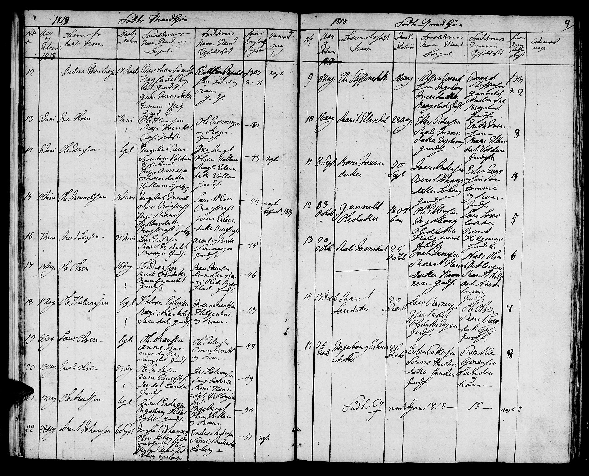 Ministerialprotokoller, klokkerbøker og fødselsregistre - Sør-Trøndelag, AV/SAT-A-1456/692/L1108: Parish register (copy) no. 692C03, 1816-1833, p. 9