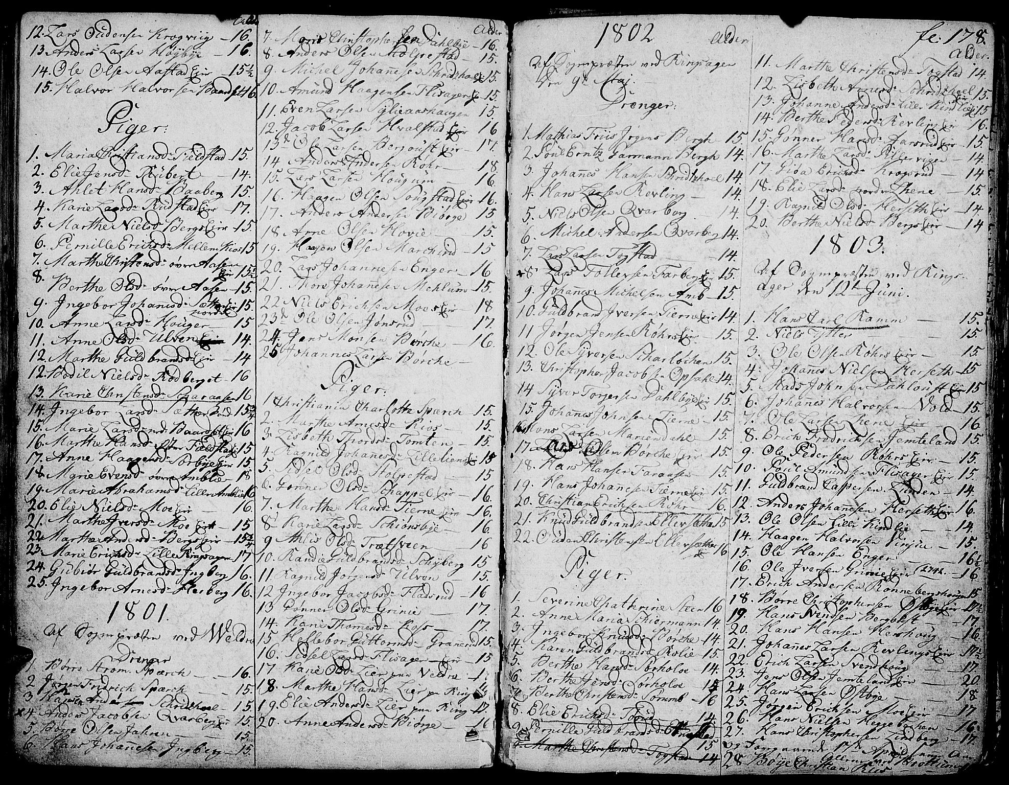 Ringsaker prestekontor, AV/SAH-PREST-014/K/Ka/L0004: Parish register (official) no. 4, 1799-1814, p. 178
