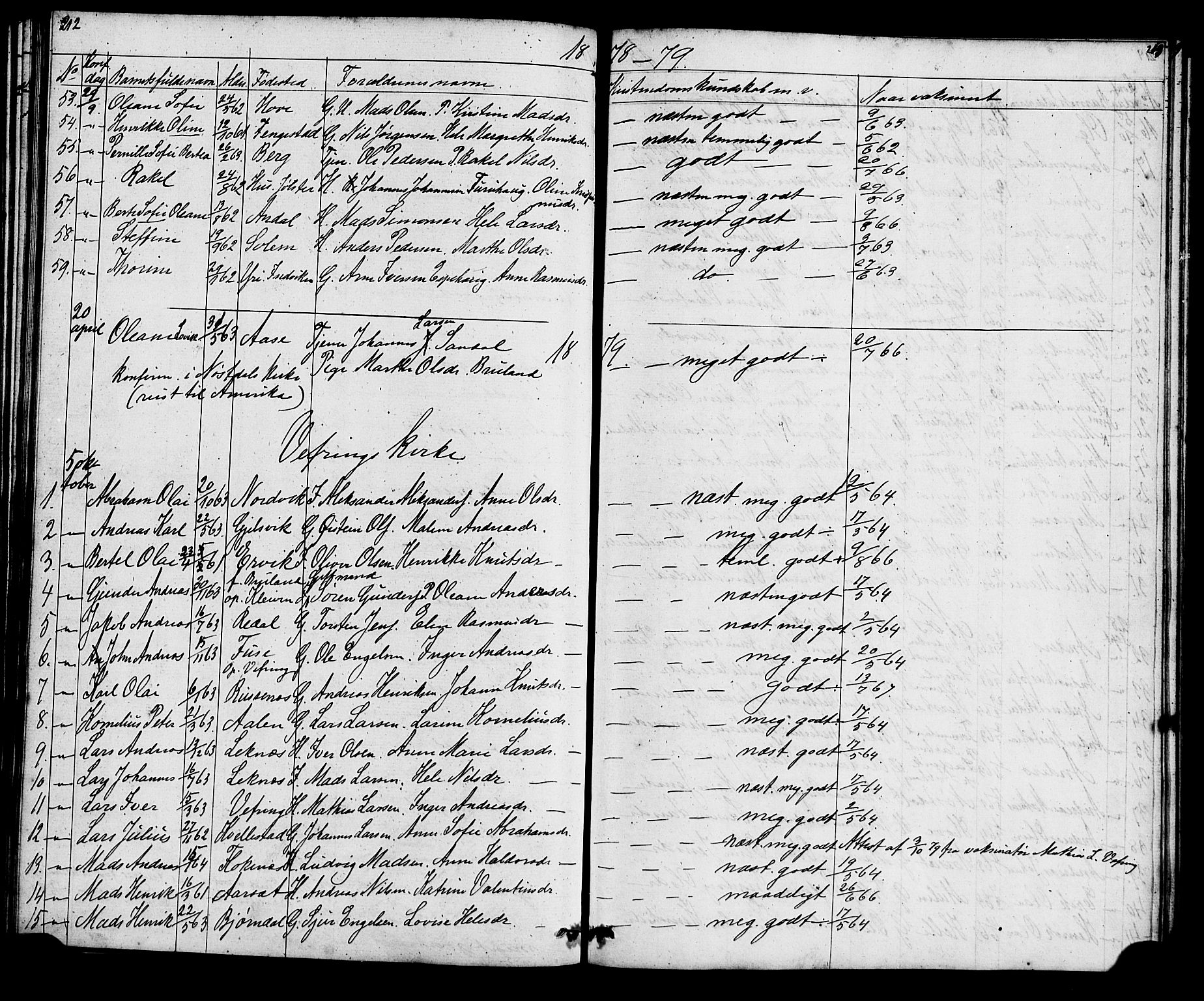 Førde sokneprestembete, AV/SAB-A-79901: Curate's parish register no. A 1, 1870-1881, p. 212-213