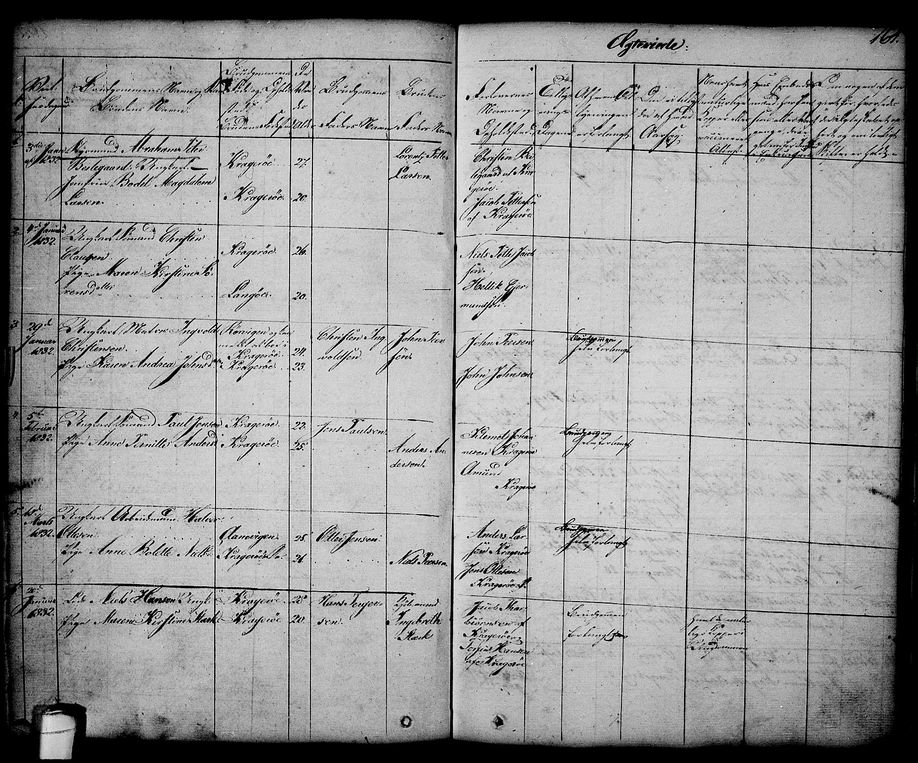 Kragerø kirkebøker, SAKO/A-278/G/Ga/L0003: Parish register (copy) no. 3, 1832-1852, p. 164