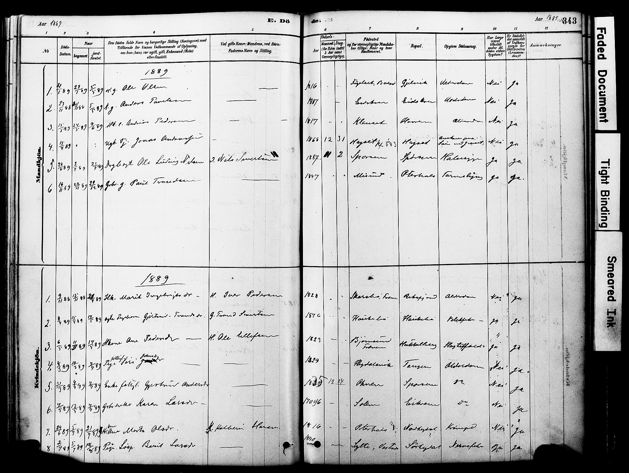 Ministerialprotokoller, klokkerbøker og fødselsregistre - Møre og Romsdal, SAT/A-1454/560/L0721: Parish register (official) no. 560A05, 1878-1917, p. 343