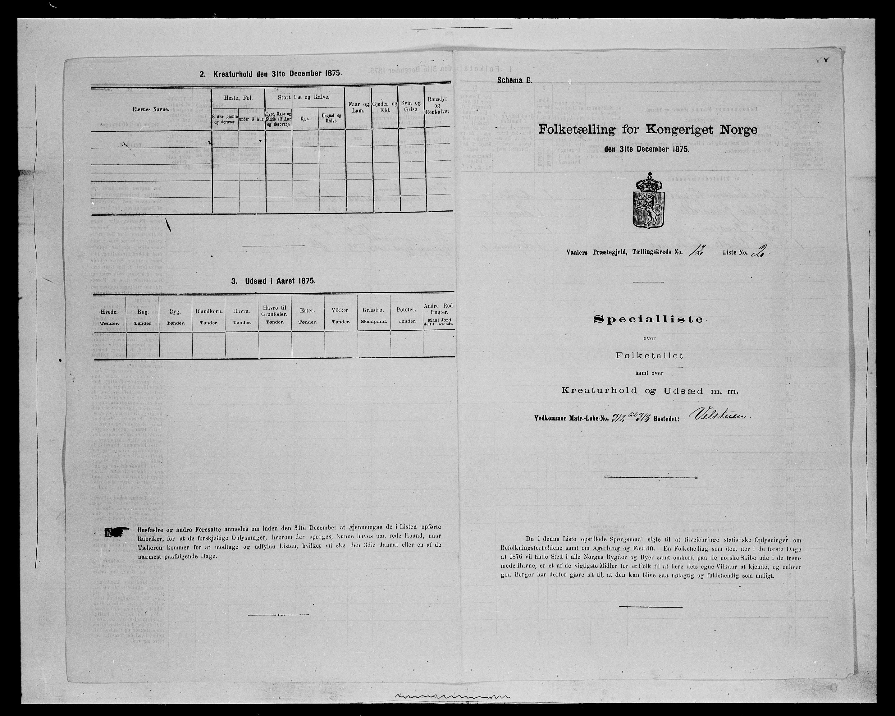 SAH, 1875 census for 0426P Våler parish (Hedmark), 1875, p. 1367