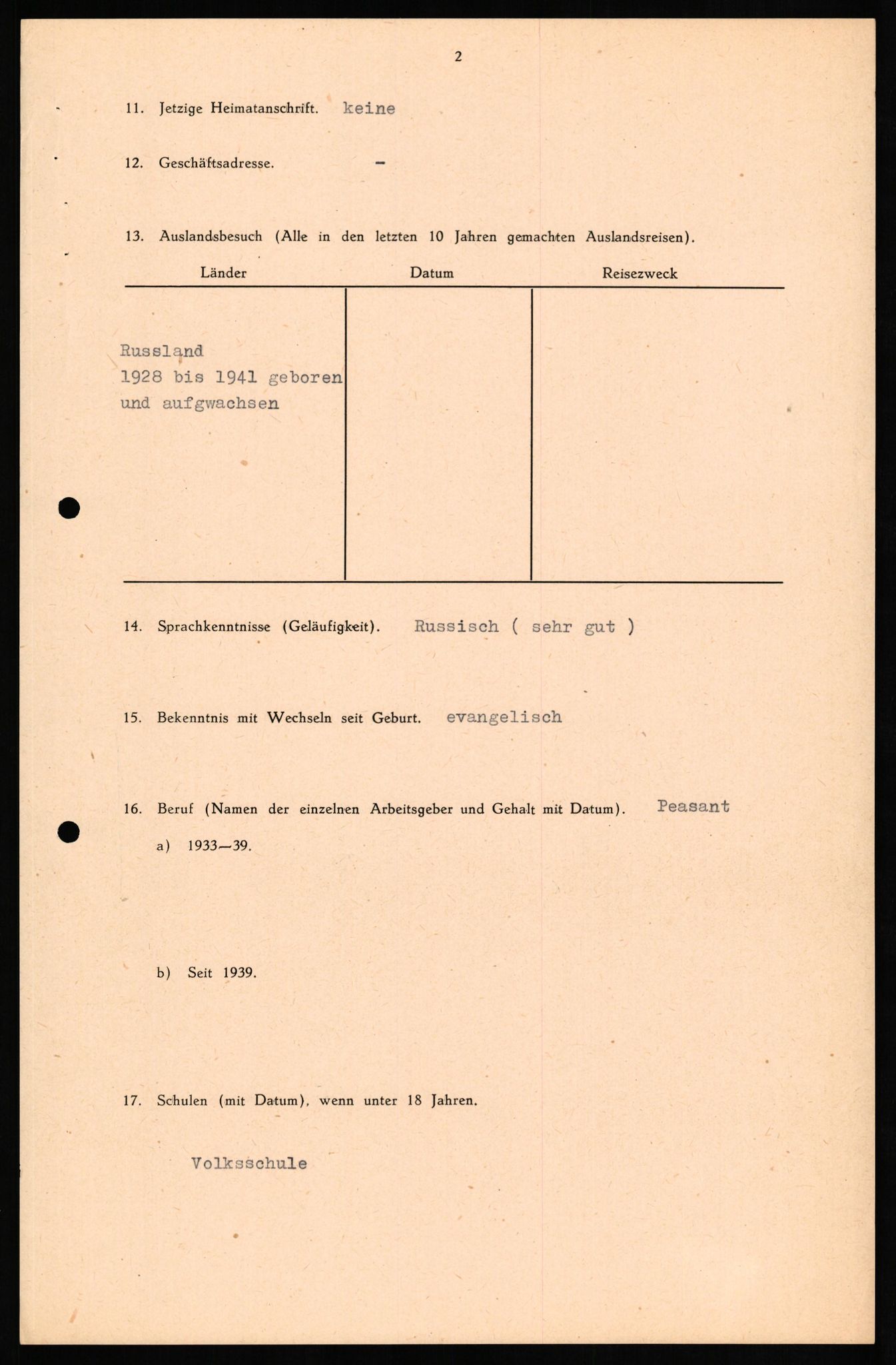 Forsvaret, Forsvarets overkommando II, AV/RA-RAFA-3915/D/Db/L0016: CI Questionaires. Tyske okkupasjonsstyrker i Norge. Tyskere., 1945-1946, p. 864