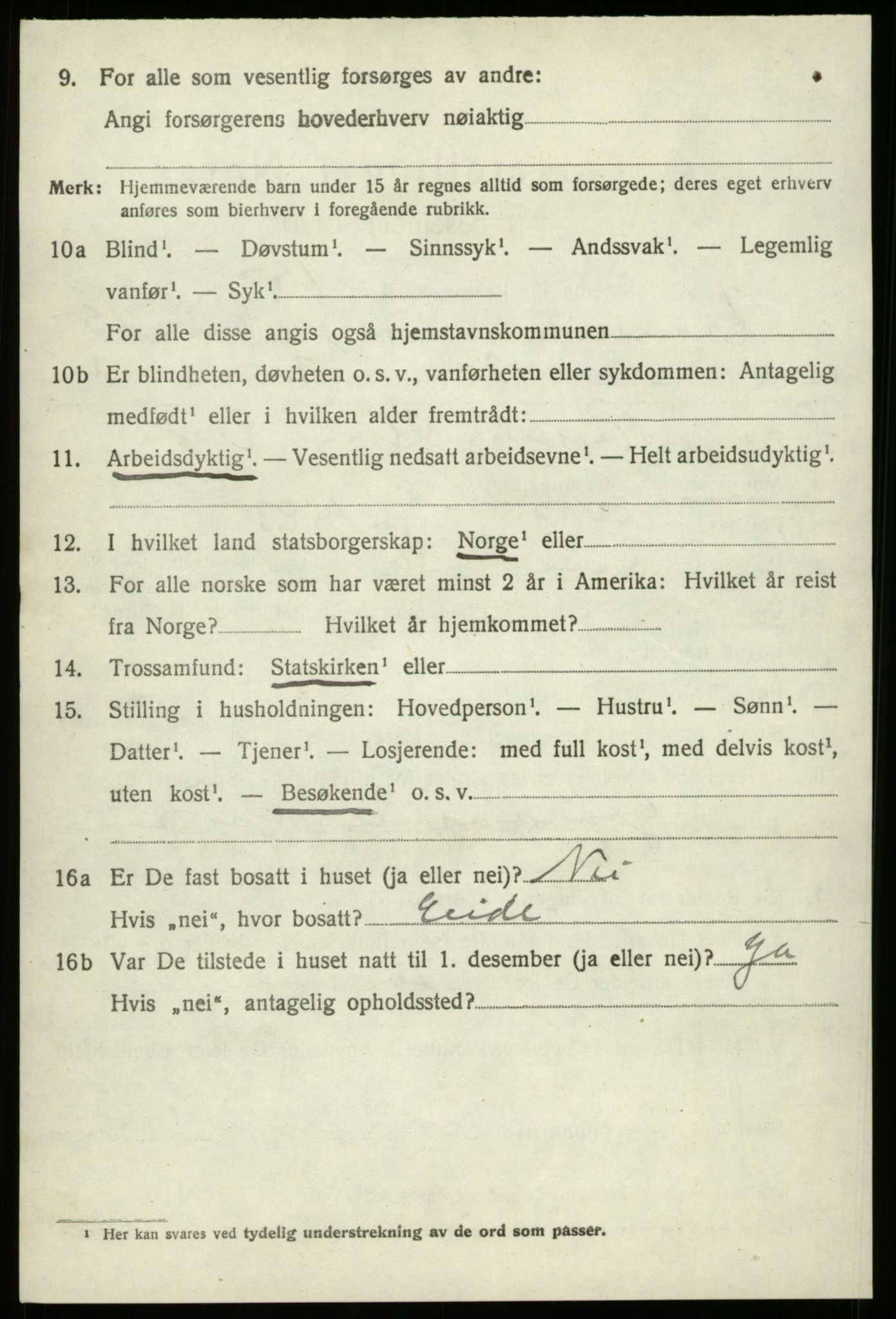 SAB, 1920 census for Innvik, 1920, p. 6404