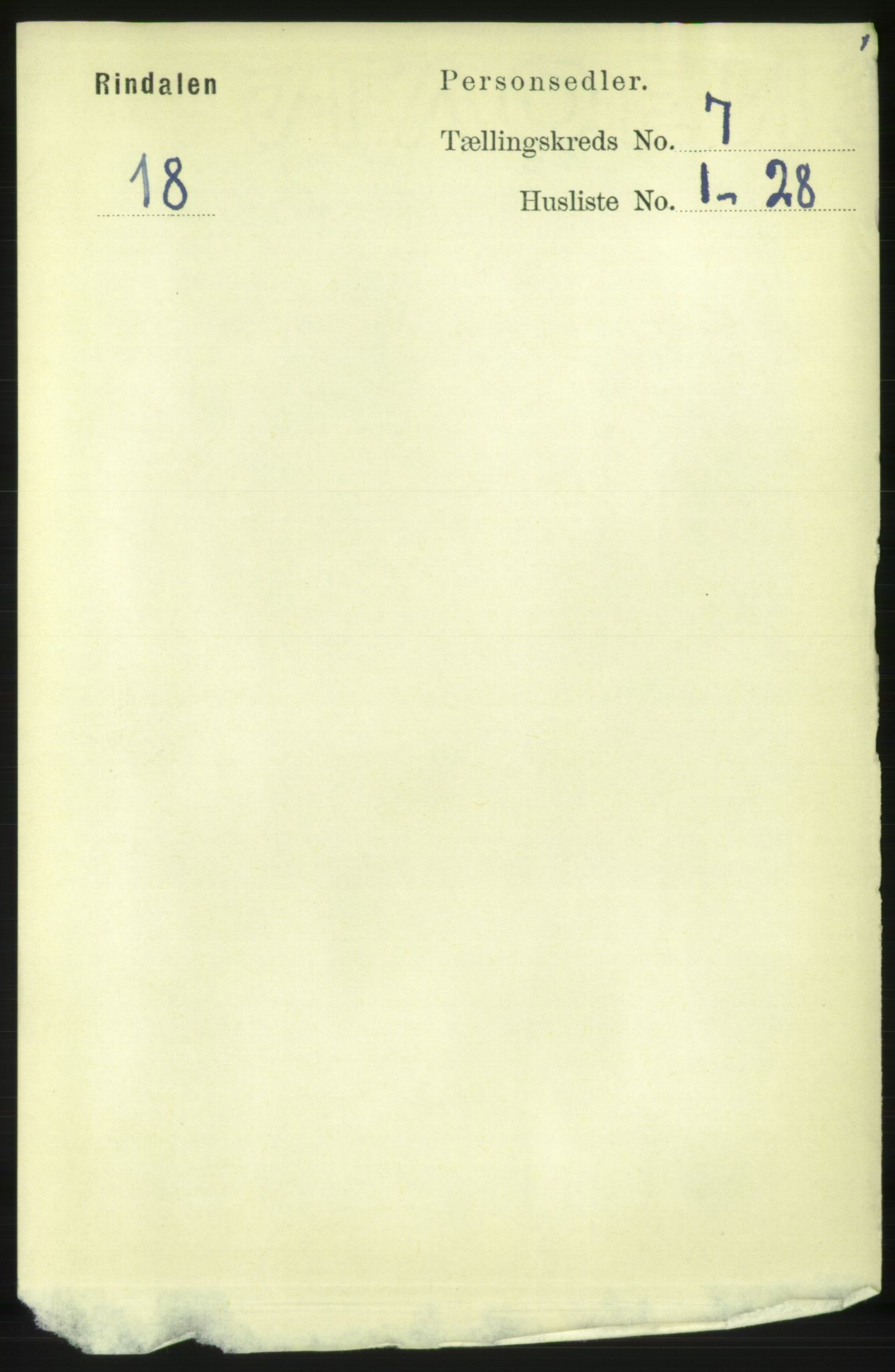 RA, 1891 census for 1567 Rindal, 1891, p. 2025