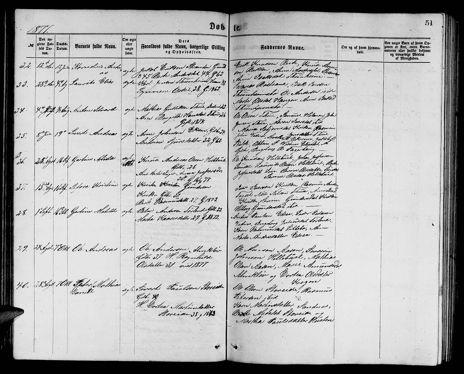Ministerialprotokoller, klokkerbøker og fødselsregistre - Møre og Romsdal, SAT/A-1454/501/L0016: Parish register (copy) no. 501C02, 1868-1884, p. 51