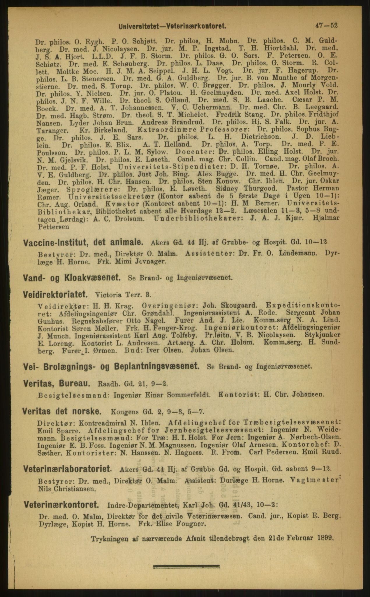 Kristiania/Oslo adressebok, PUBL/-, 1899, p. 47