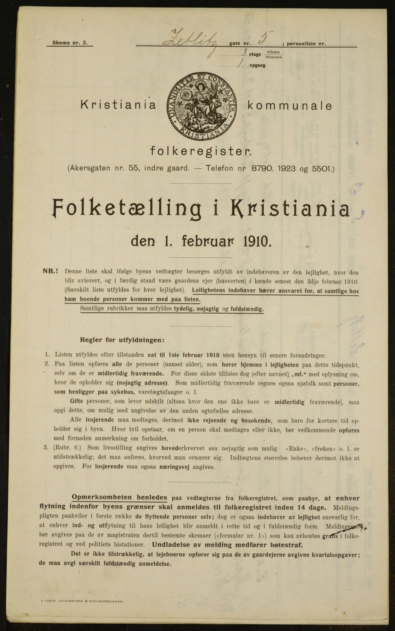 OBA, Municipal Census 1910 for Kristiania, 1910, p. 122021