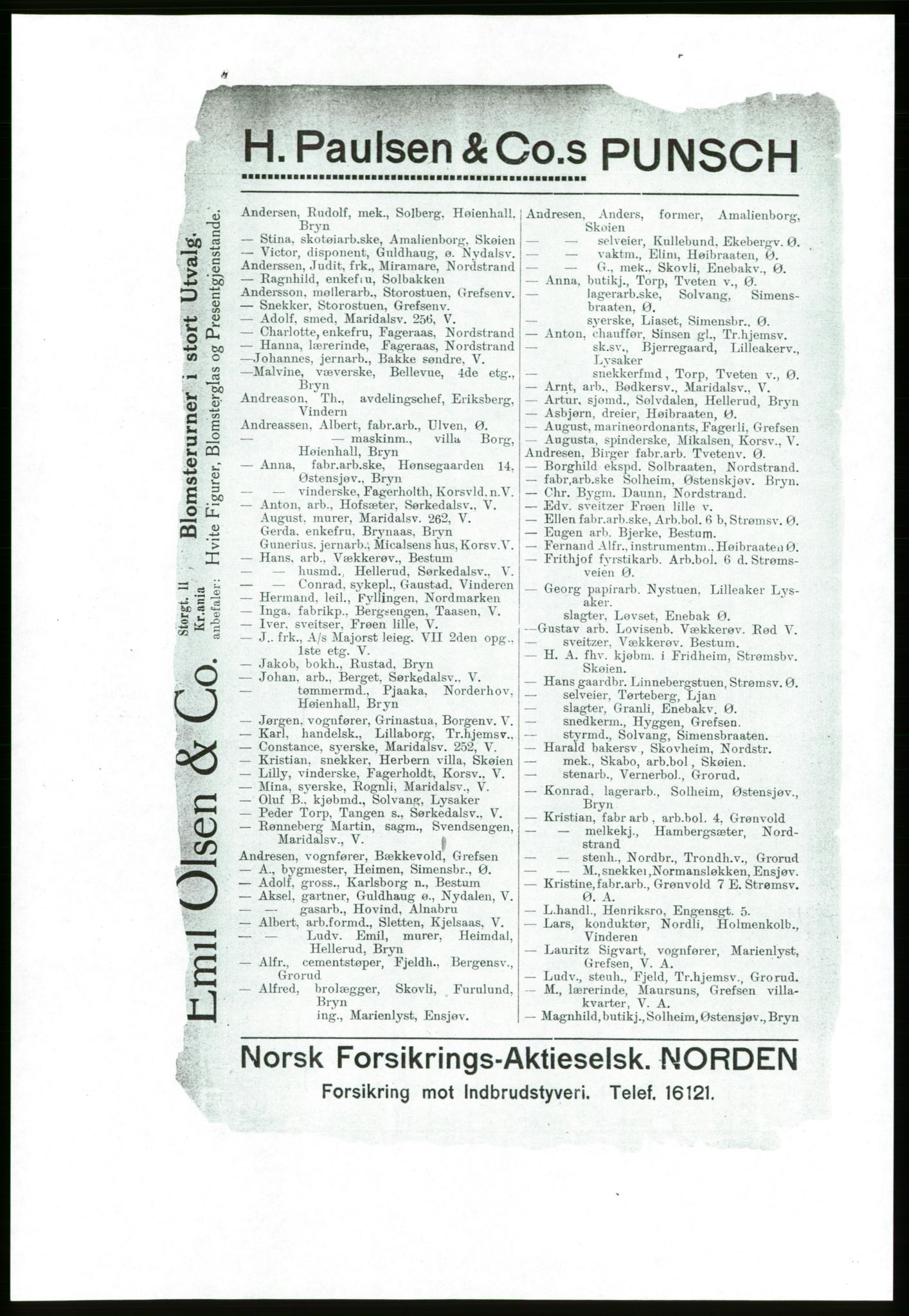 Aker adressebok/adressekalender, PUBL/001/A/001: Akers adressebok, 1916-1917, p. 16