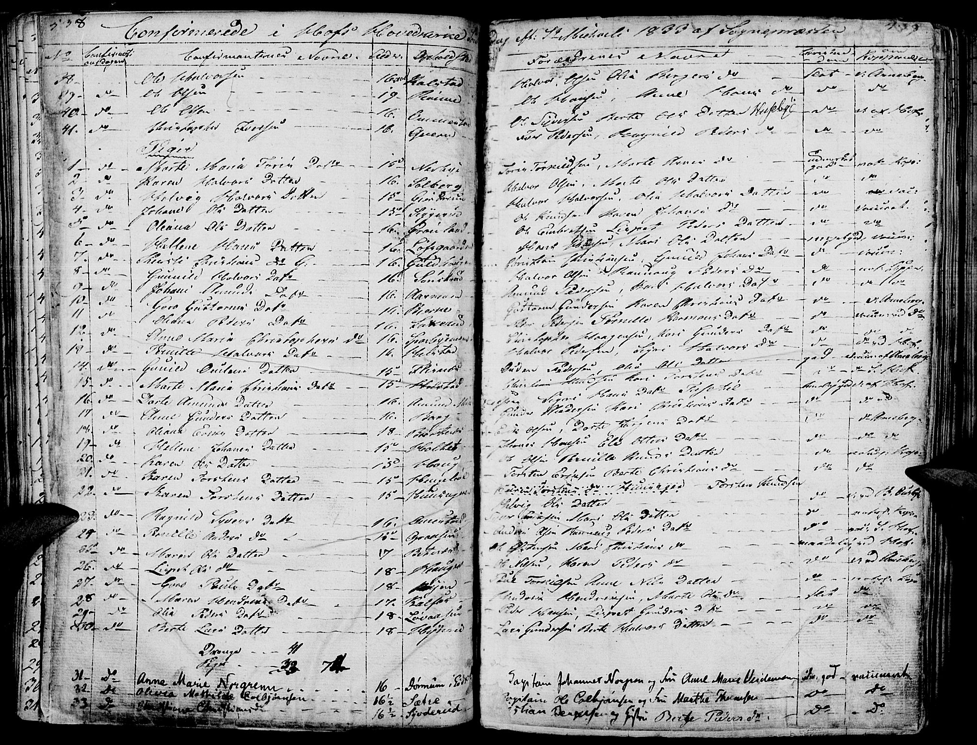 Hof prestekontor, SAH/PREST-038/H/Ha/Haa/L0006: Parish register (official) no. 6, 1822-1841, p. 538-539