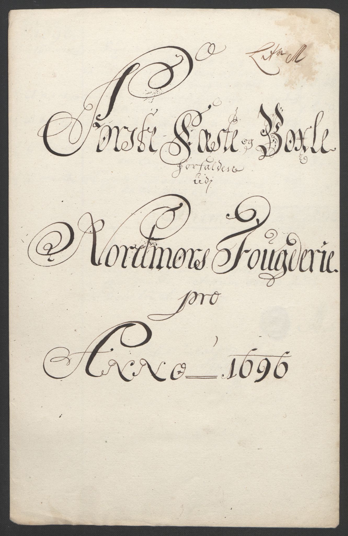 Rentekammeret inntil 1814, Reviderte regnskaper, Fogderegnskap, AV/RA-EA-4092/R56/L3736: Fogderegnskap Nordmøre, 1694-1696, p. 437