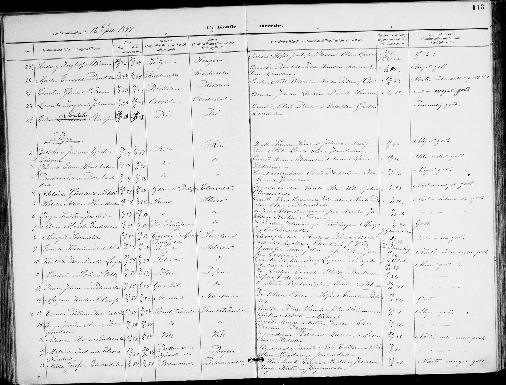 Ministerialprotokoller, klokkerbøker og fødselsregistre - Nordland, AV/SAT-A-1459/895/L1372: Parish register (official) no. 895A07, 1894-1914, p. 113