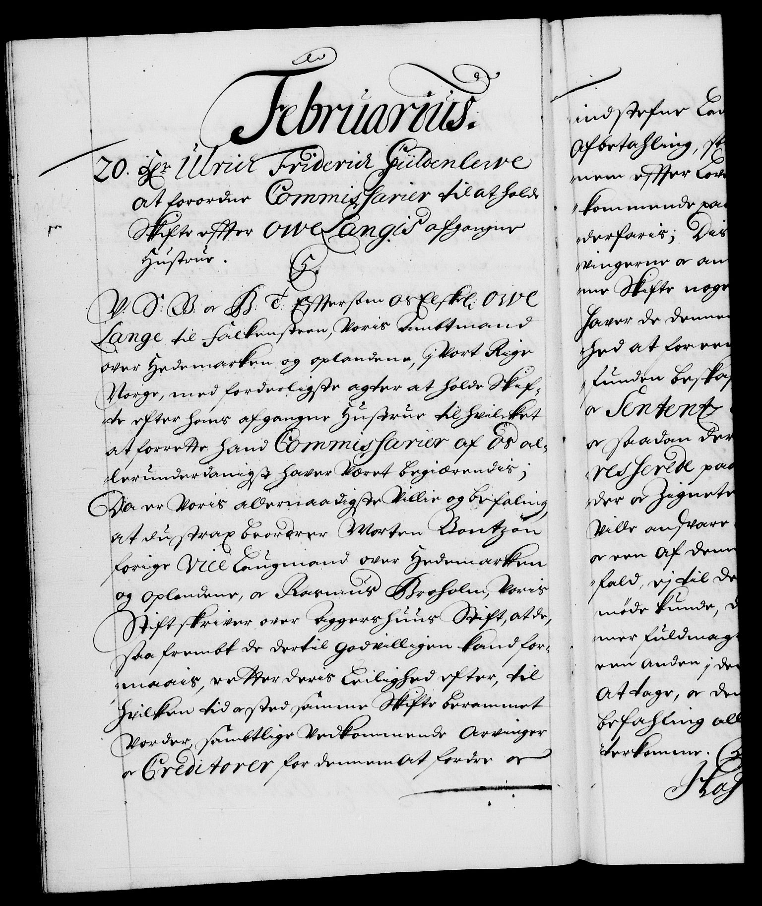 Danske Kanselli 1572-1799, RA/EA-3023/F/Fc/Fca/Fcab/L0015: Norske tegnelser (mikrofilm), 1692-1699, p. 13b