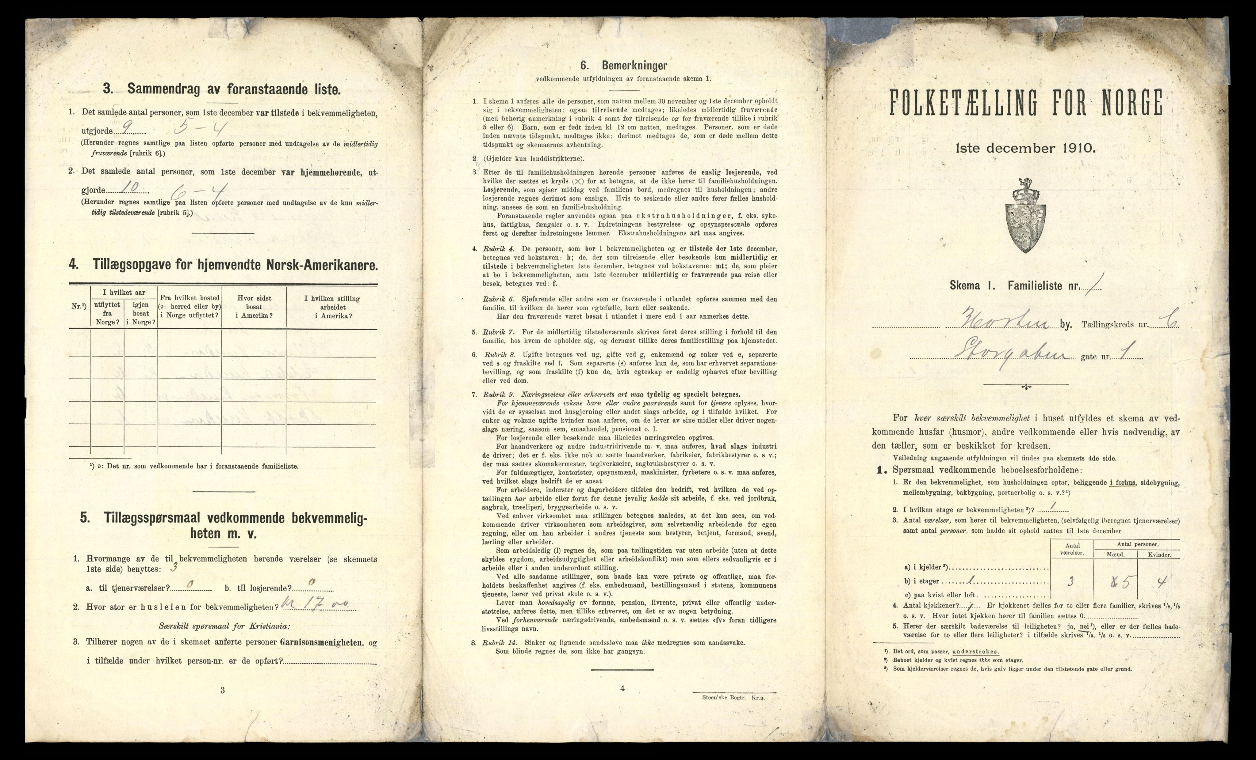 RA, 1910 census for Horten, 1910, p. 5442