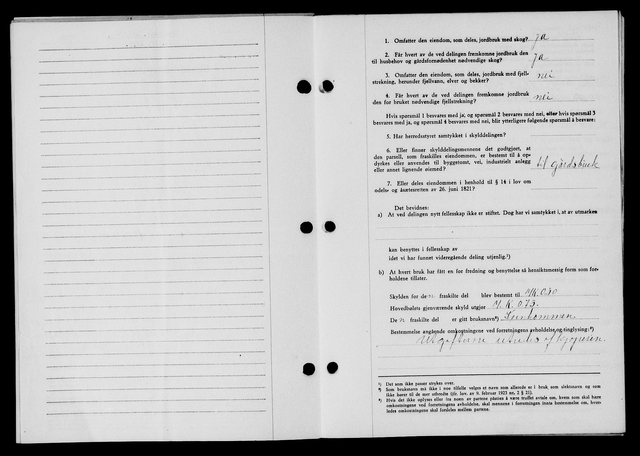 Flekkefjord sorenskriveri, SAK/1221-0001/G/Gb/Gba/L0059: Mortgage book no. A-7, 1944-1945, Diary no: : 193/1945