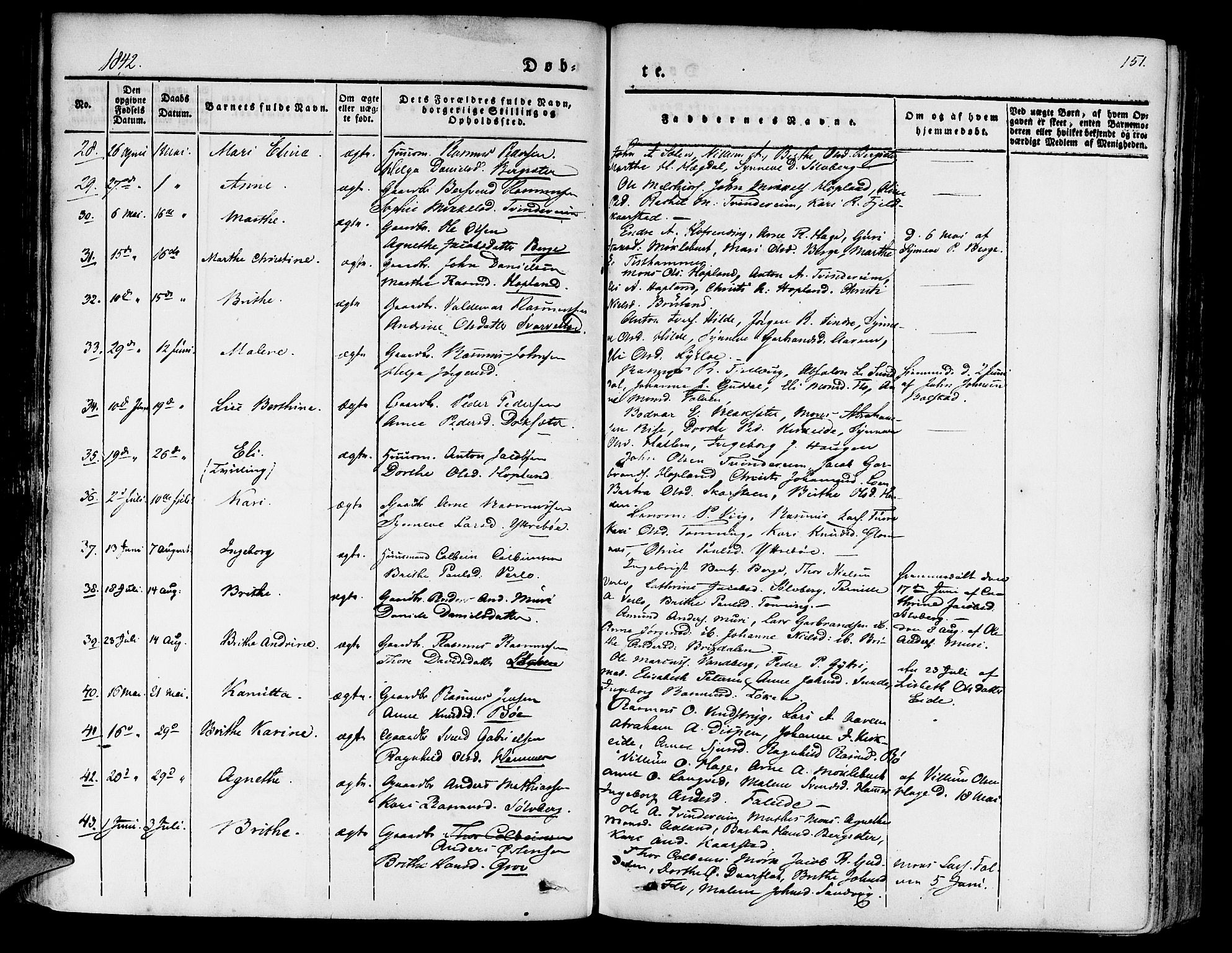 Innvik sokneprestembete, SAB/A-80501: Parish register (official) no. A 4I, 1831-1846, p. 151