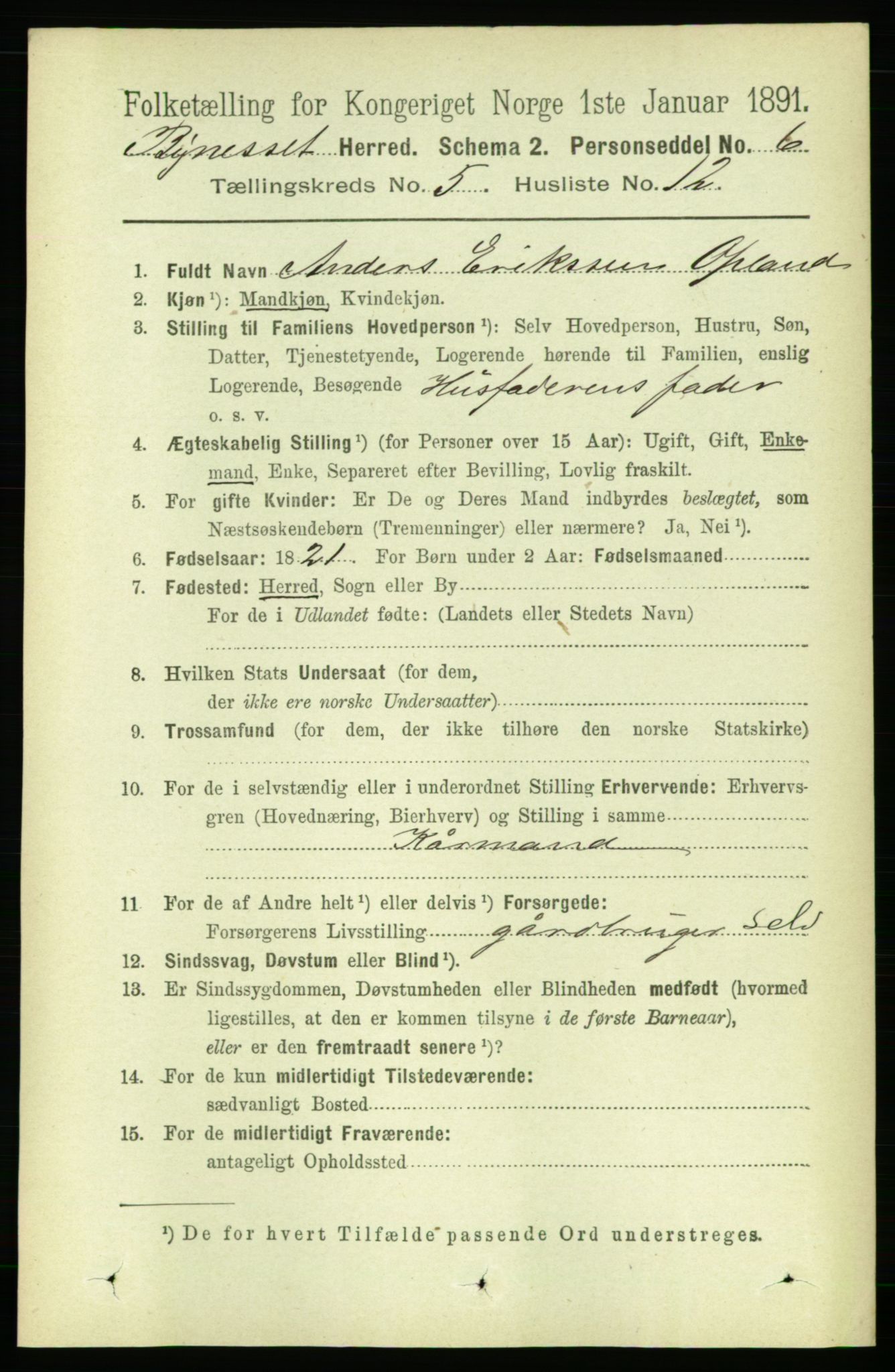 RA, 1891 census for 1655 Byneset, 1891, p. 2106