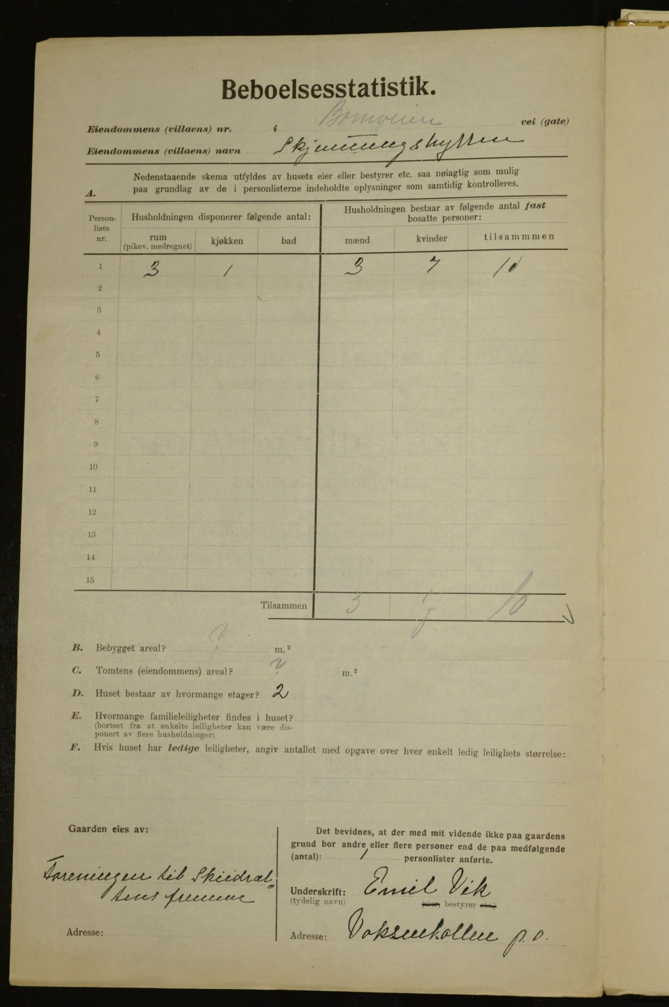 , Municipal Census 1923 for Aker, 1923, p. 8287