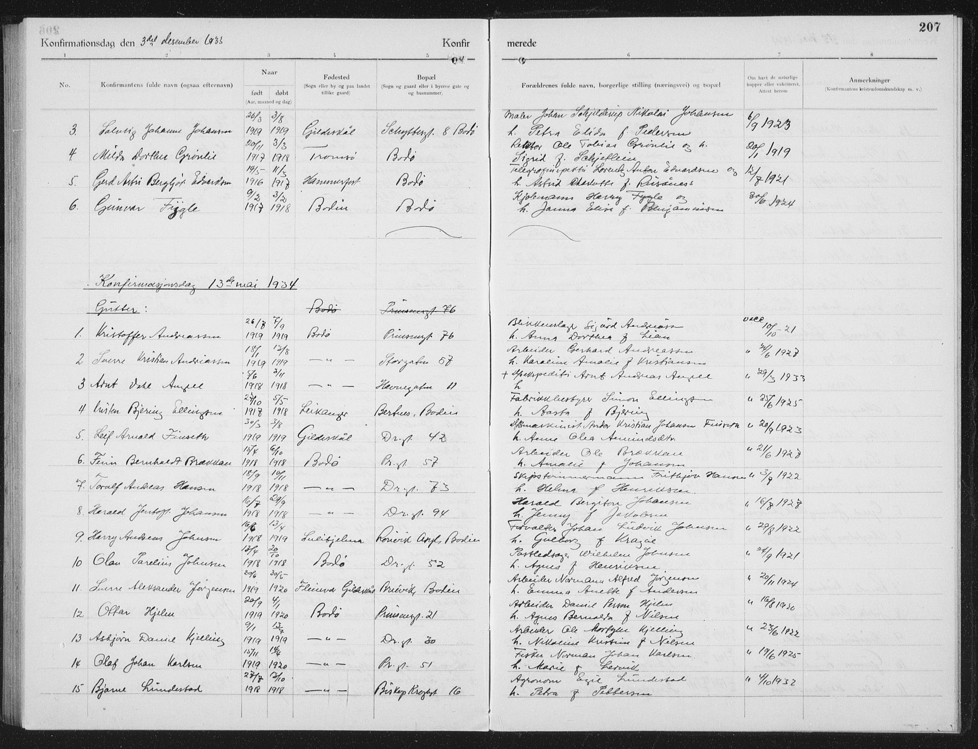 Ministerialprotokoller, klokkerbøker og fødselsregistre - Nordland, SAT/A-1459/801/L0037: Parish register (copy) no. 801C12, 1921-1937, p. 207