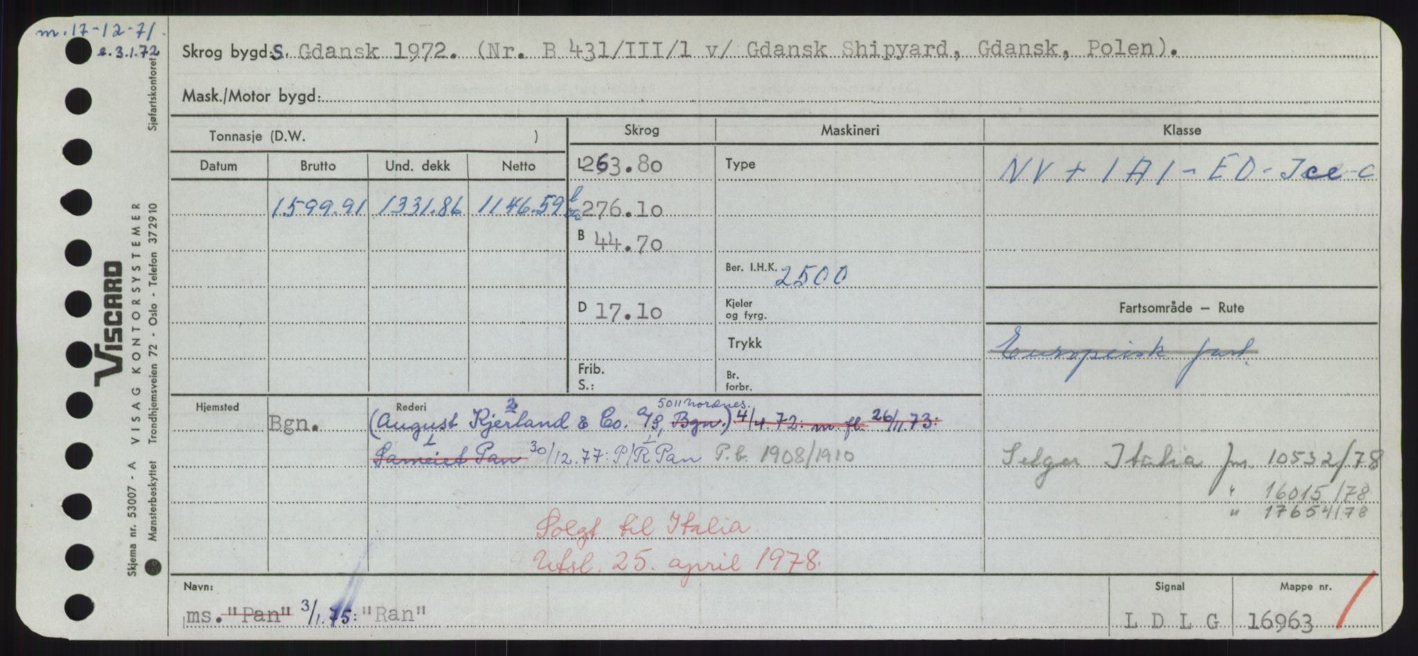 Sjøfartsdirektoratet med forløpere, Skipsmålingen, AV/RA-S-1627/H/Hd/L0030: Fartøy, Q-Riv, p. 157