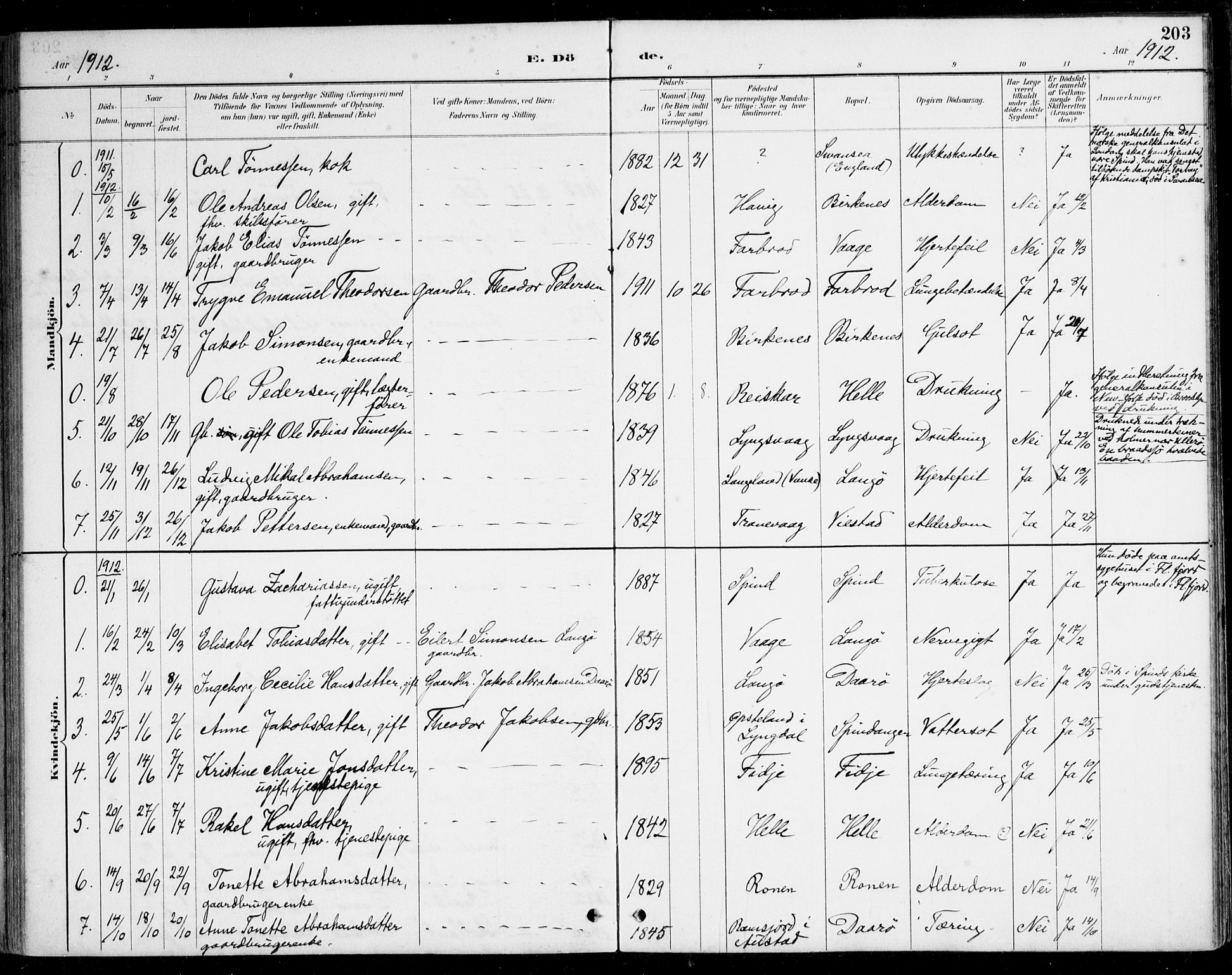 Herad sokneprestkontor, SAK/1111-0018/F/Fa/Fab/L0005: Parish register (official) no. A 5, 1886-1913, p. 203