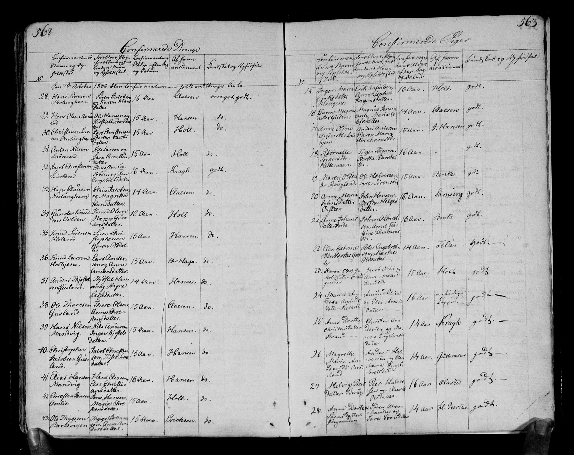 Brunlanes kirkebøker, AV/SAKO-A-342/F/Fa/L0002: Parish register (official) no. I 2, 1802-1834, p. 562-563