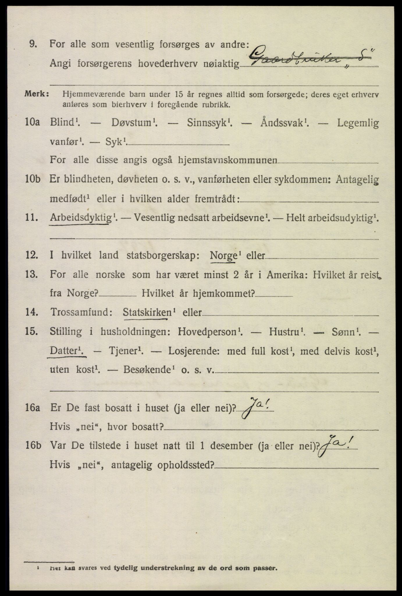 SAK, 1920 census for Froland, 1920, p. 4042