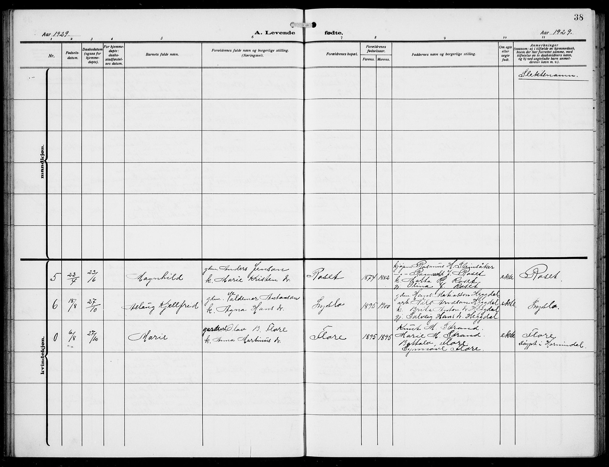 Innvik sokneprestembete, AV/SAB-A-80501: Parish register (copy) no. A 4, 1913-1936, p. 38