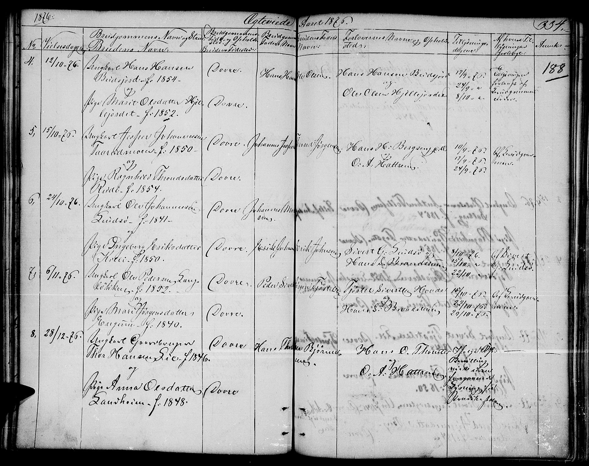 Dovre prestekontor, SAH/PREST-066/H/Ha/Hab/L0001: Parish register (copy) no. 1, 1862-1880, p. 334