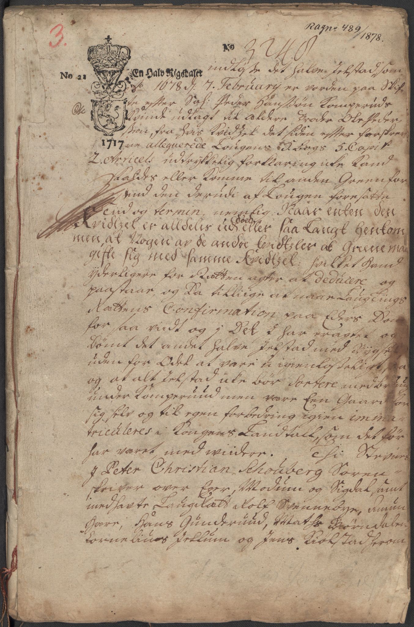 Riksarkivets diplomsamling, RA/EA-5965/F15/L0016: Prestearkiv - Buskerud, 1662-1781, p. 74