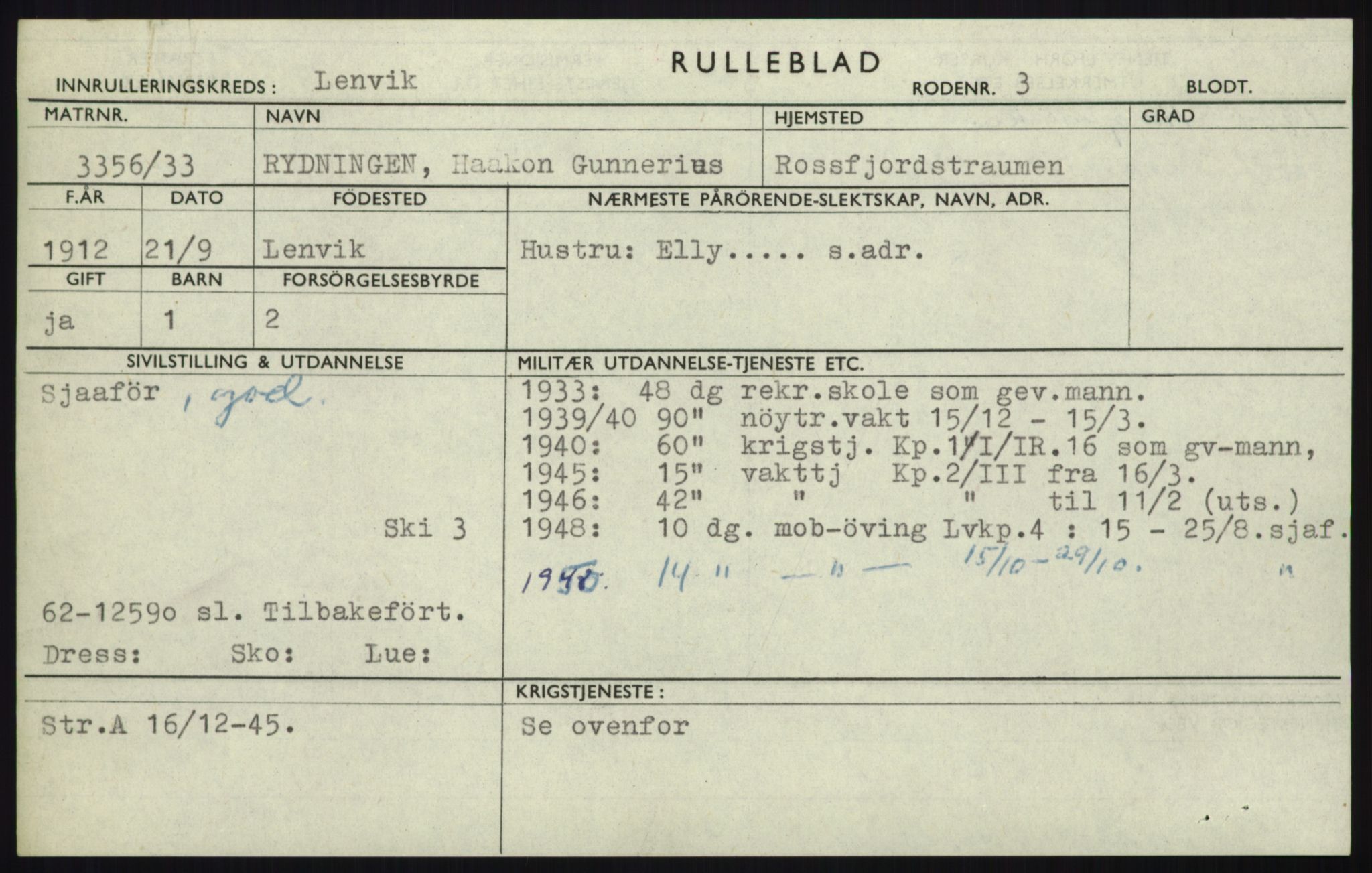 Forsvaret, Troms infanteriregiment nr. 16, AV/RA-RAFA-3146/P/Pa/L0017: Rulleblad for regimentets menige mannskaper, årsklasse 1933, 1933, p. 1121