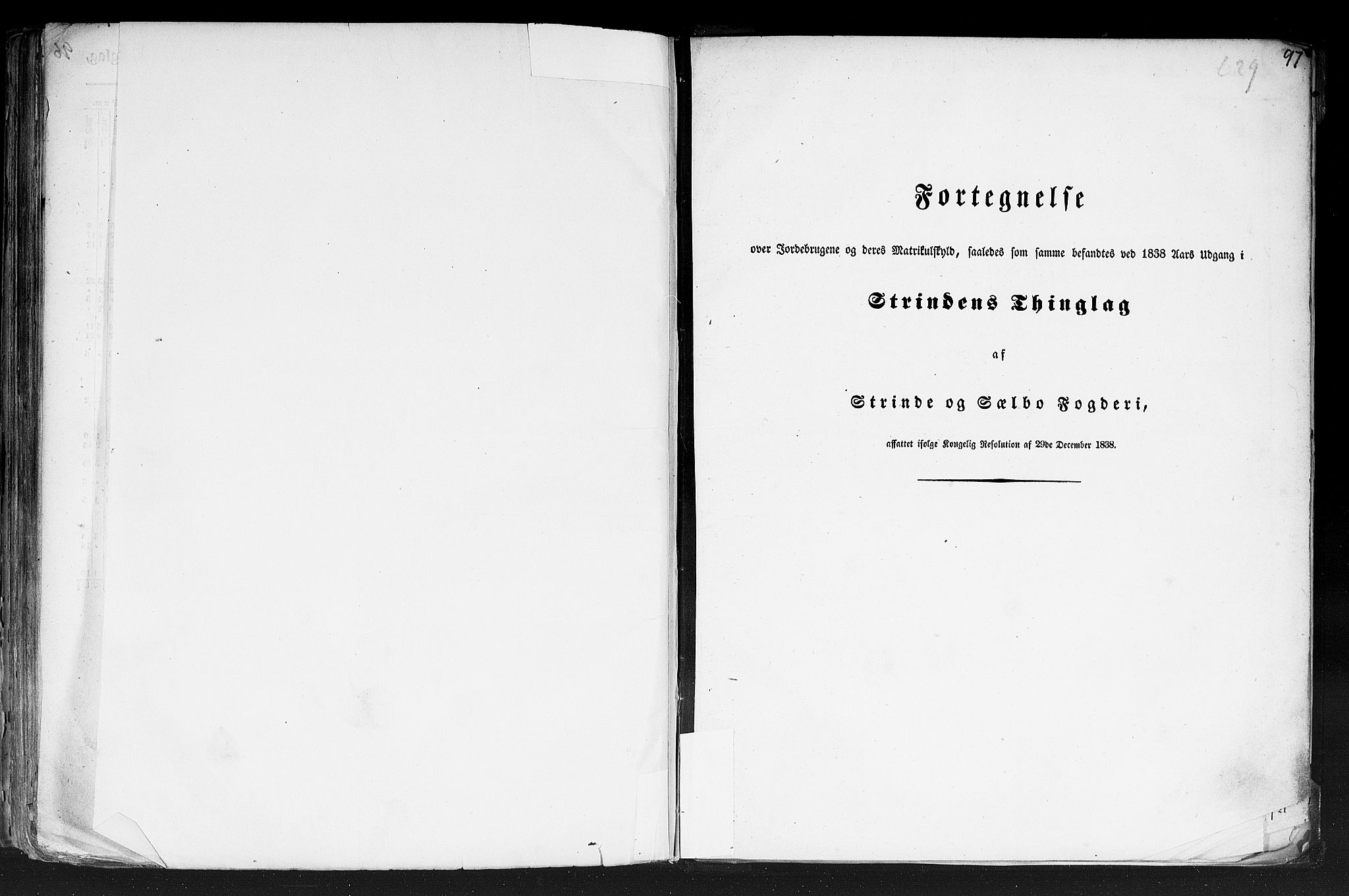 Rygh, RA/PA-0034/F/Fb/L0014: Matrikkelen for 1838 - Søndre Trondhjems amt (Sør-Trøndelag fylke), 1838, p. 97a
