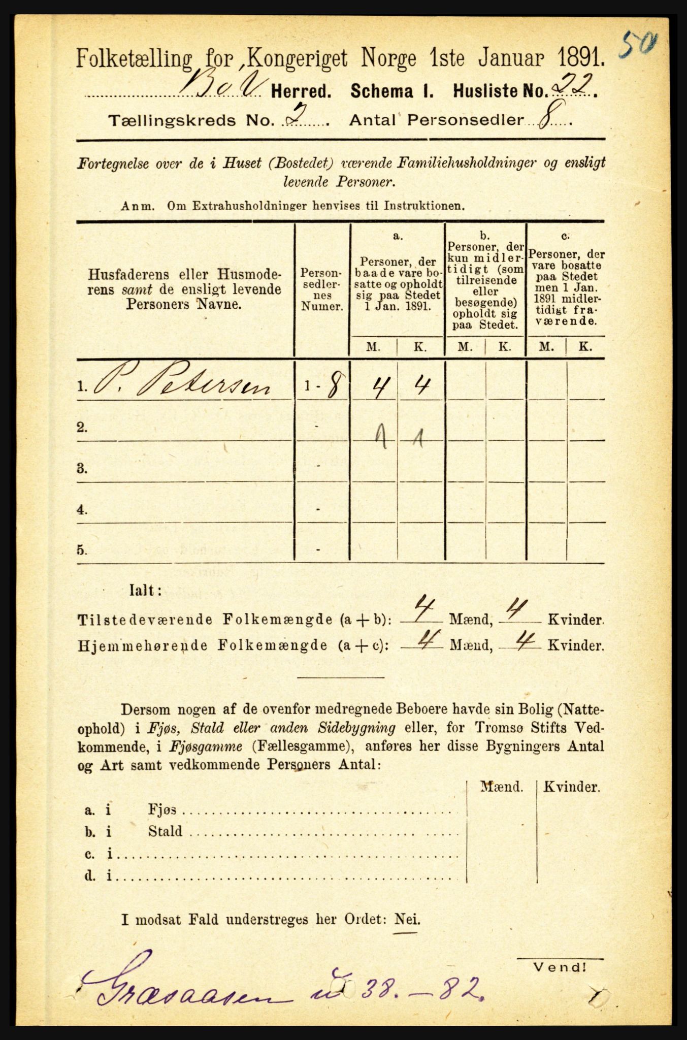 RA, 1891 census for 1867 Bø, 1891, p. 535