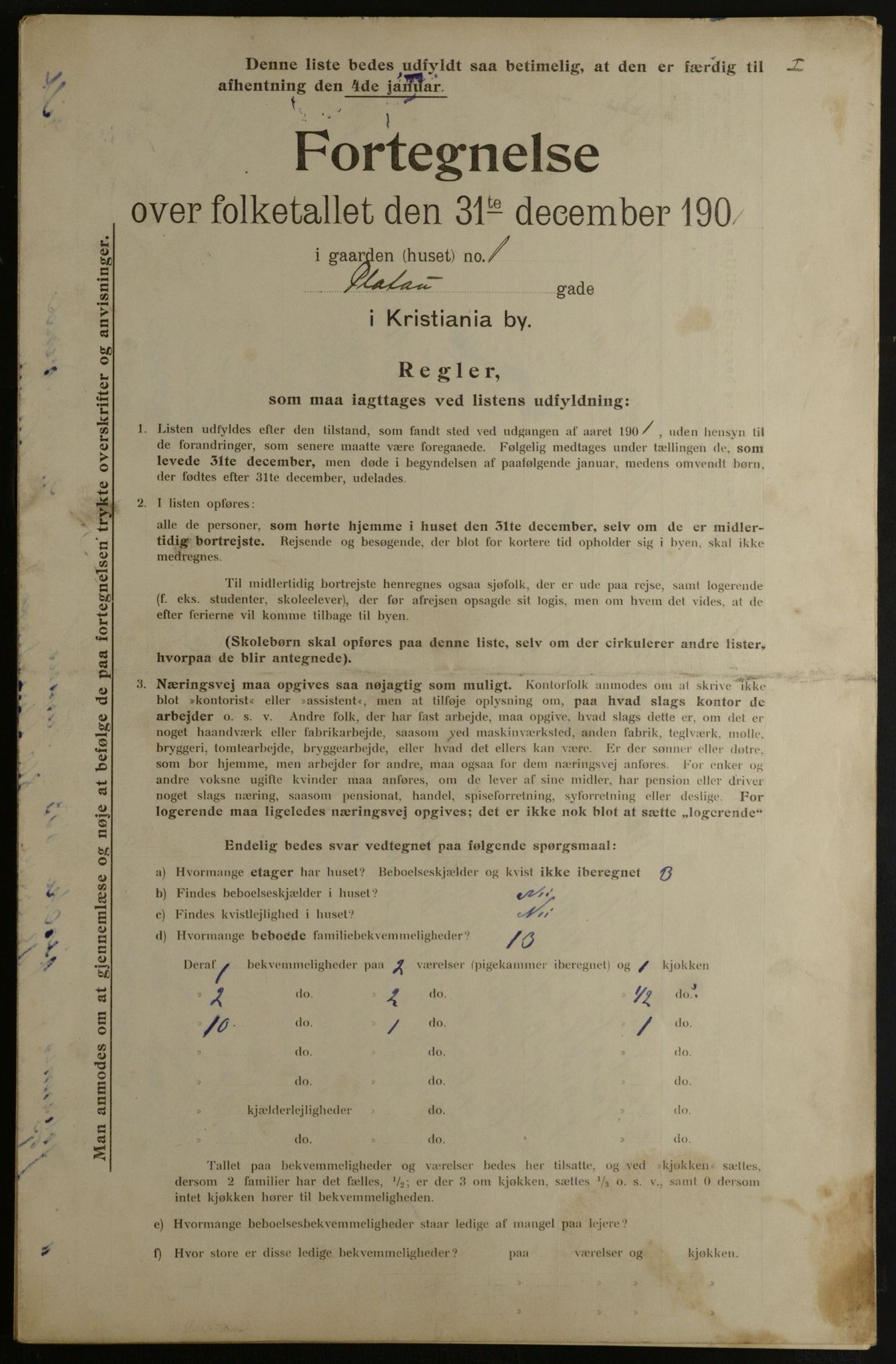 OBA, Municipal Census 1901 for Kristiania, 1901, p. 12332