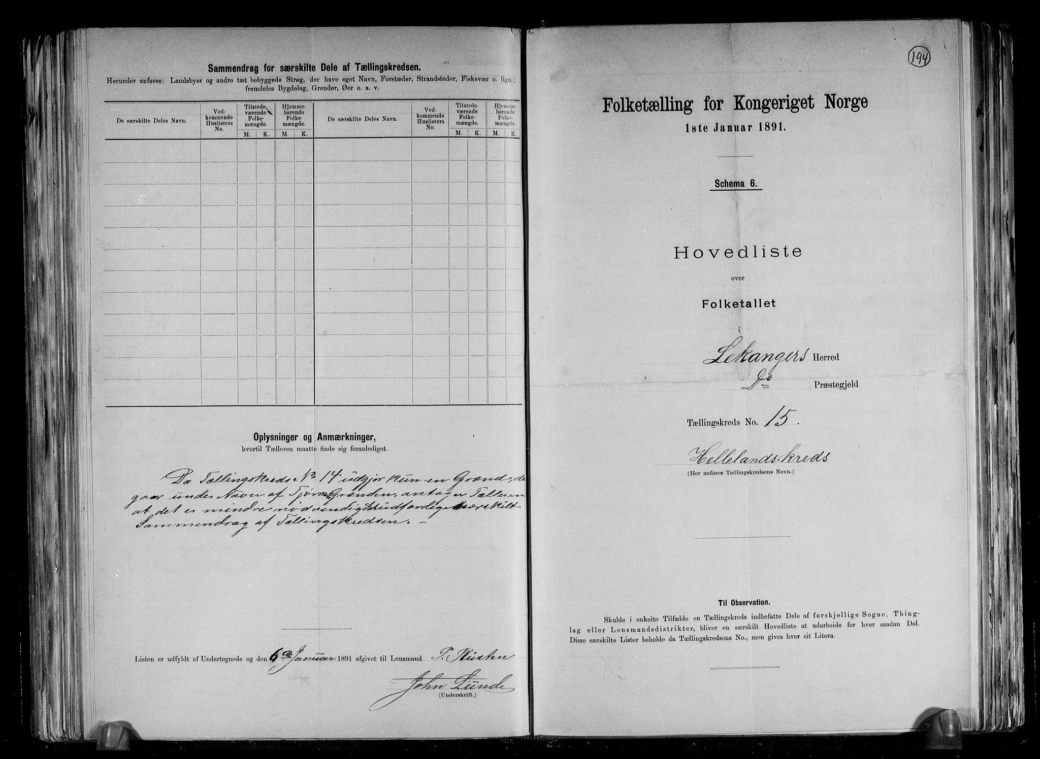 RA, 1891 census for 1419 Leikanger, 1891, p. 36