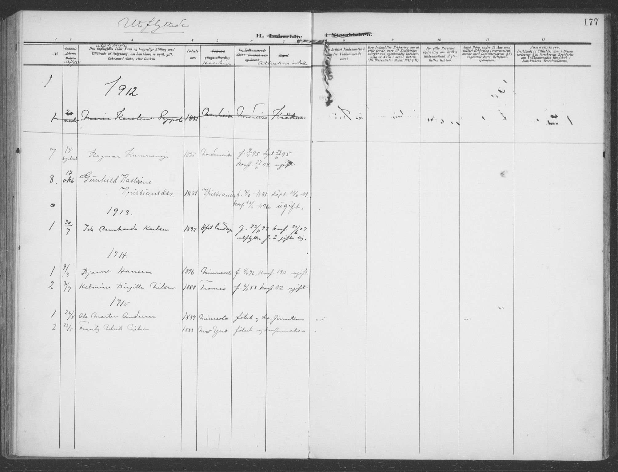 Talvik sokneprestkontor, SATØ/S-1337/H/Ha/L0017kirke: Parish register (official) no. 17, 1906-1915, p. 177
